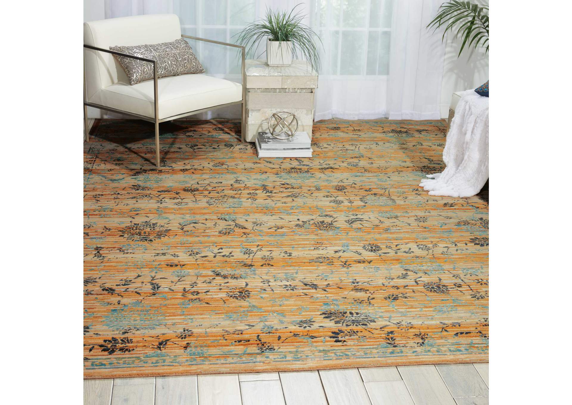 Nourison Rhapsody RH013 Brown and White 10'x14' Rug,Nourison