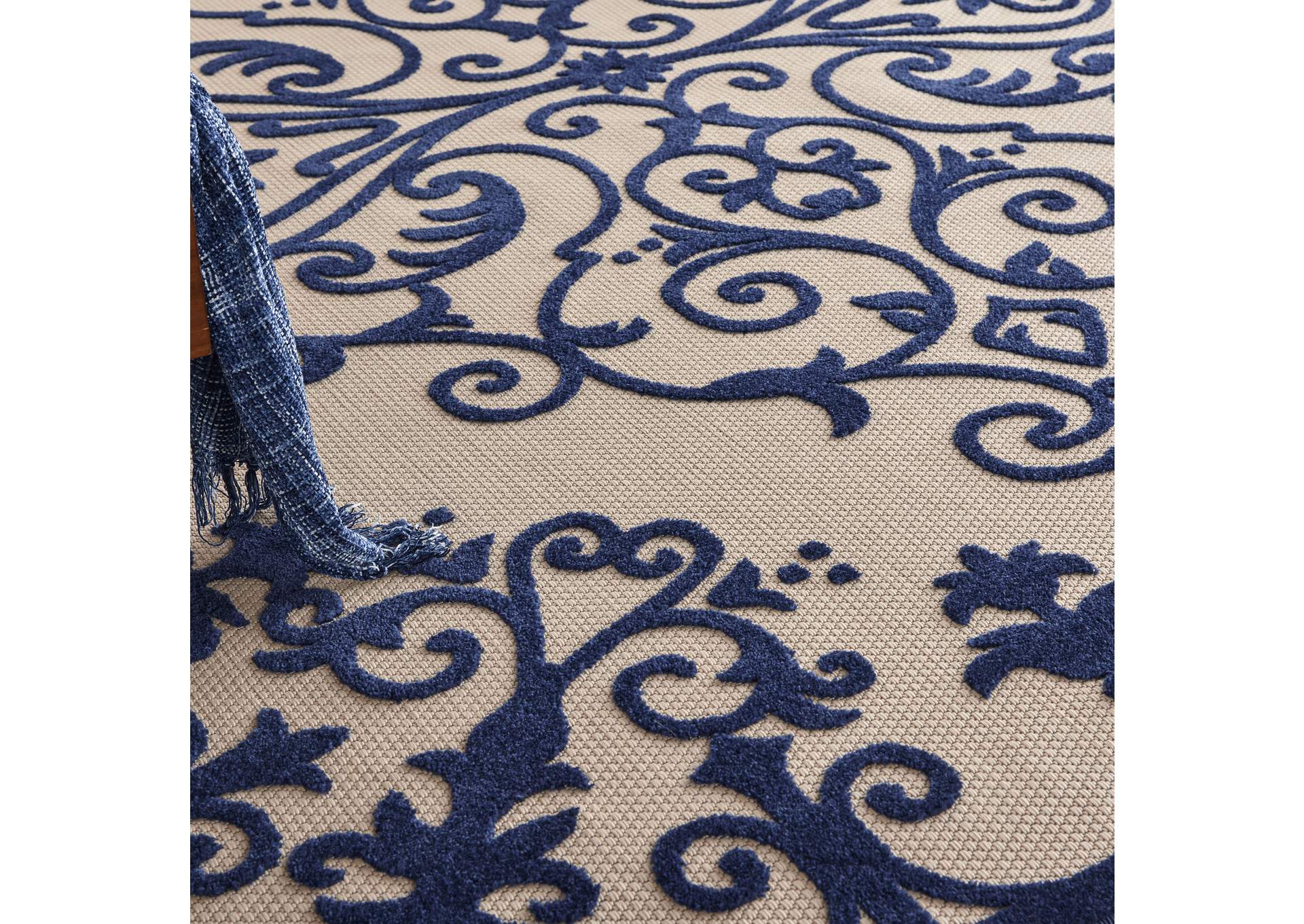 Nourison Aloha ALH12 Navy 8'x11' Oversized Indoor-outdoor Rug,Nourison