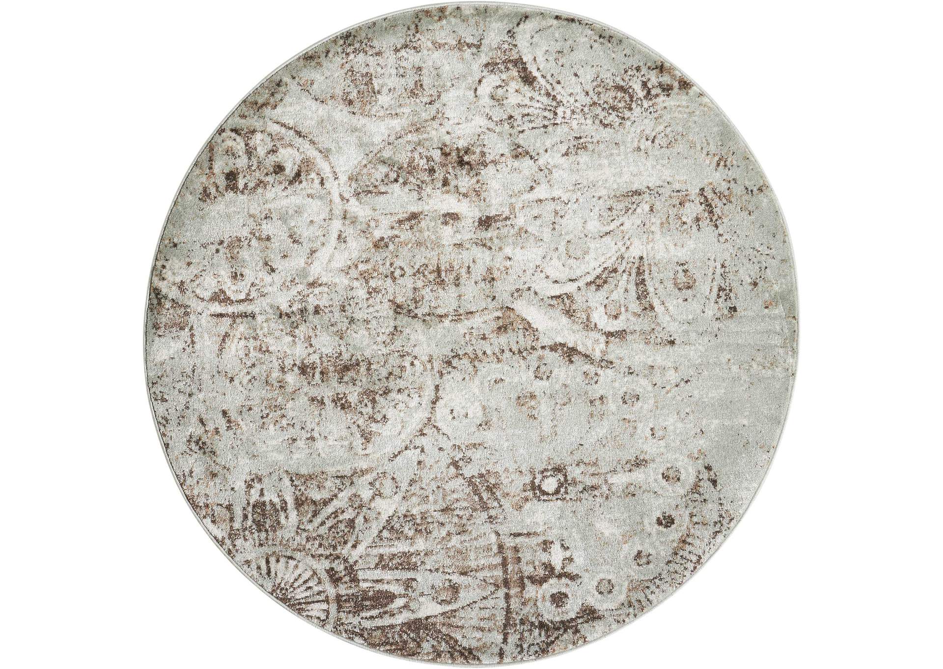 Nourison Euphoria EUP03 Grey 8' Round Large Rug,Nourison