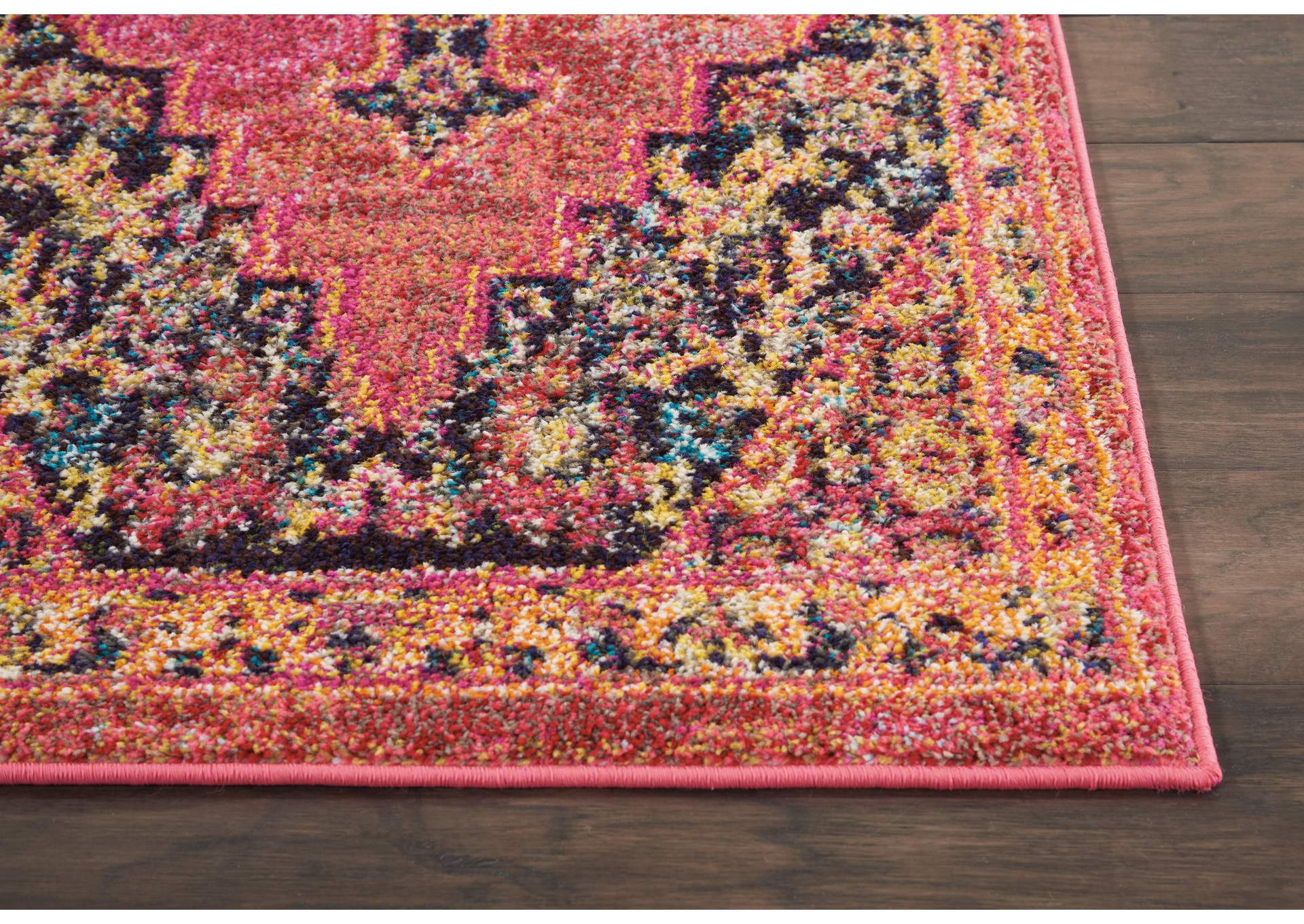 Nourison Passionate PST01 Pink Multicolor 8' Runner Hallway Rug,Nourison