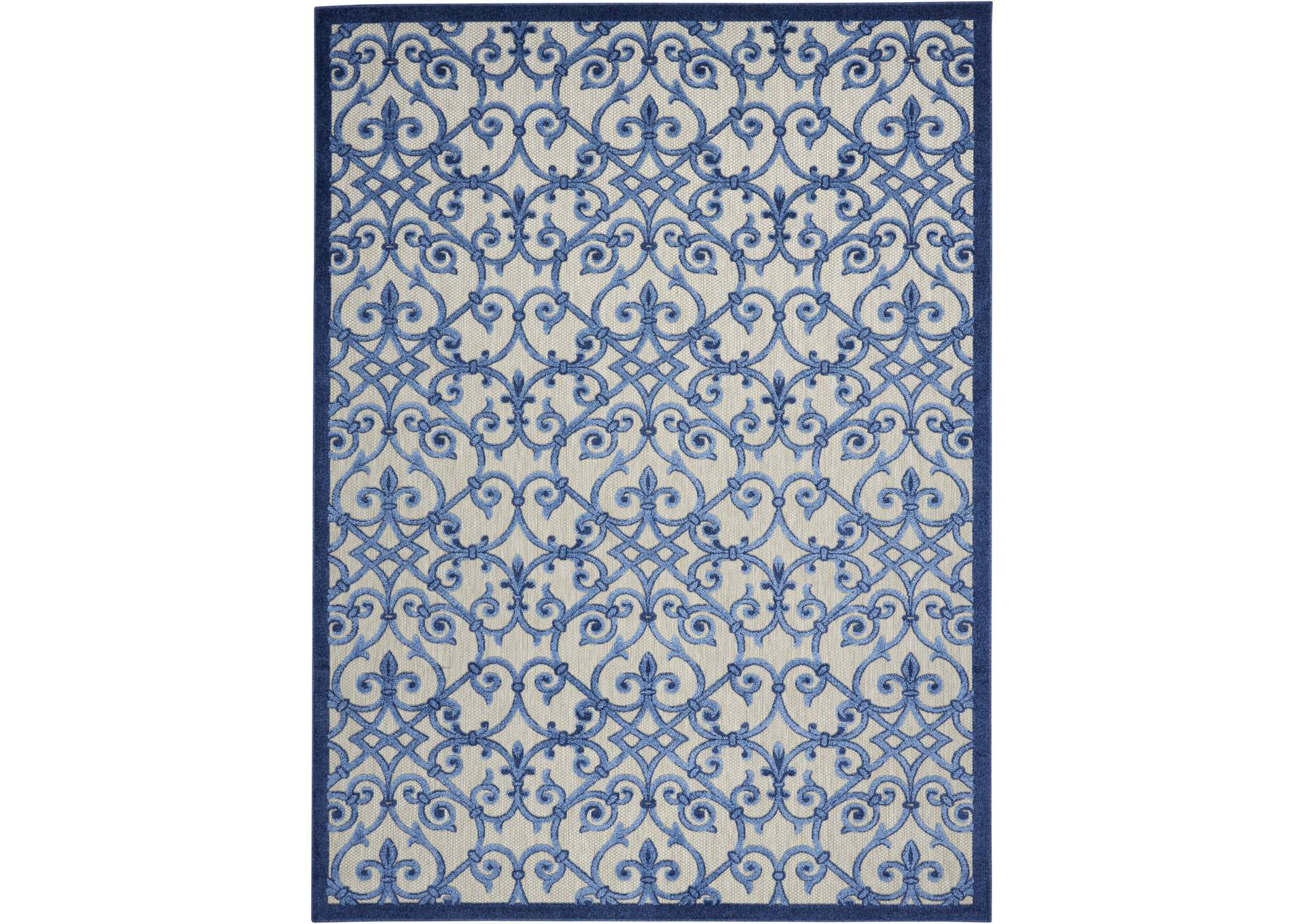 Nourison Aloha 8'x11' Blue Patio Area Rug,Nourison