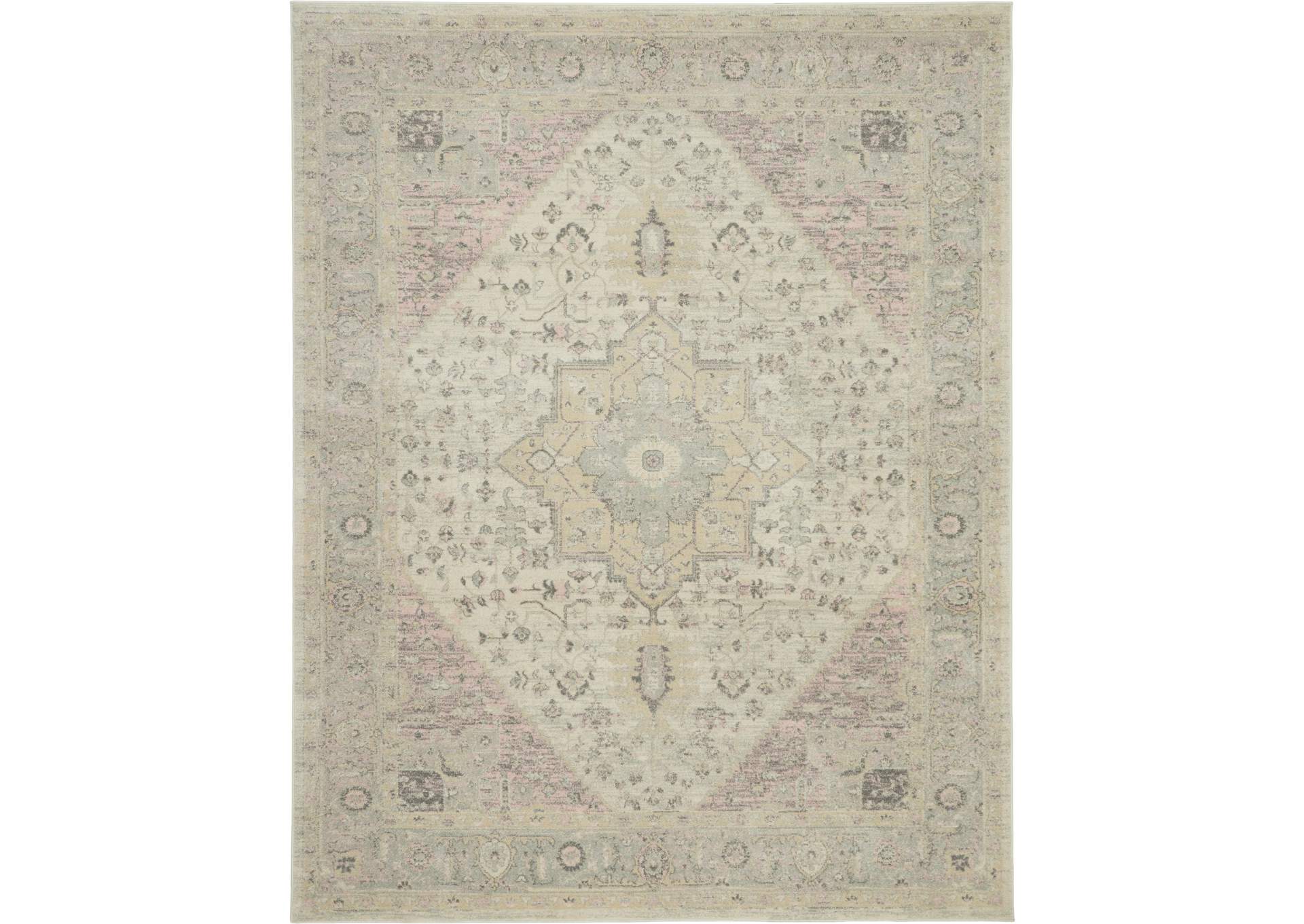 Nourison Tranquil TRA06 Pink and Beige 8'x10' Large Rug,Nourison