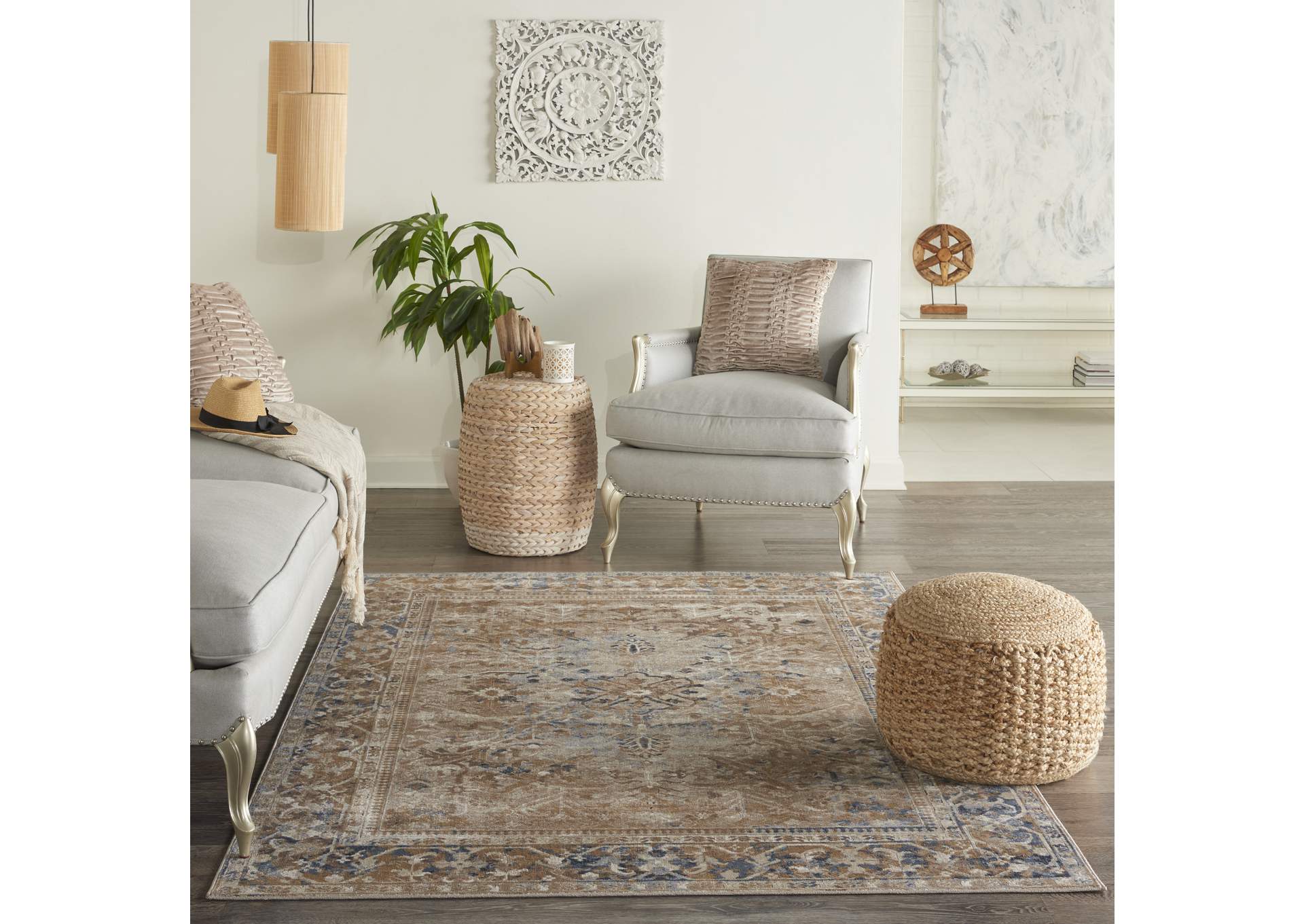 kathy ireland Home Malta MAI05 Beige 4'x6' Area Rug,Nourison
