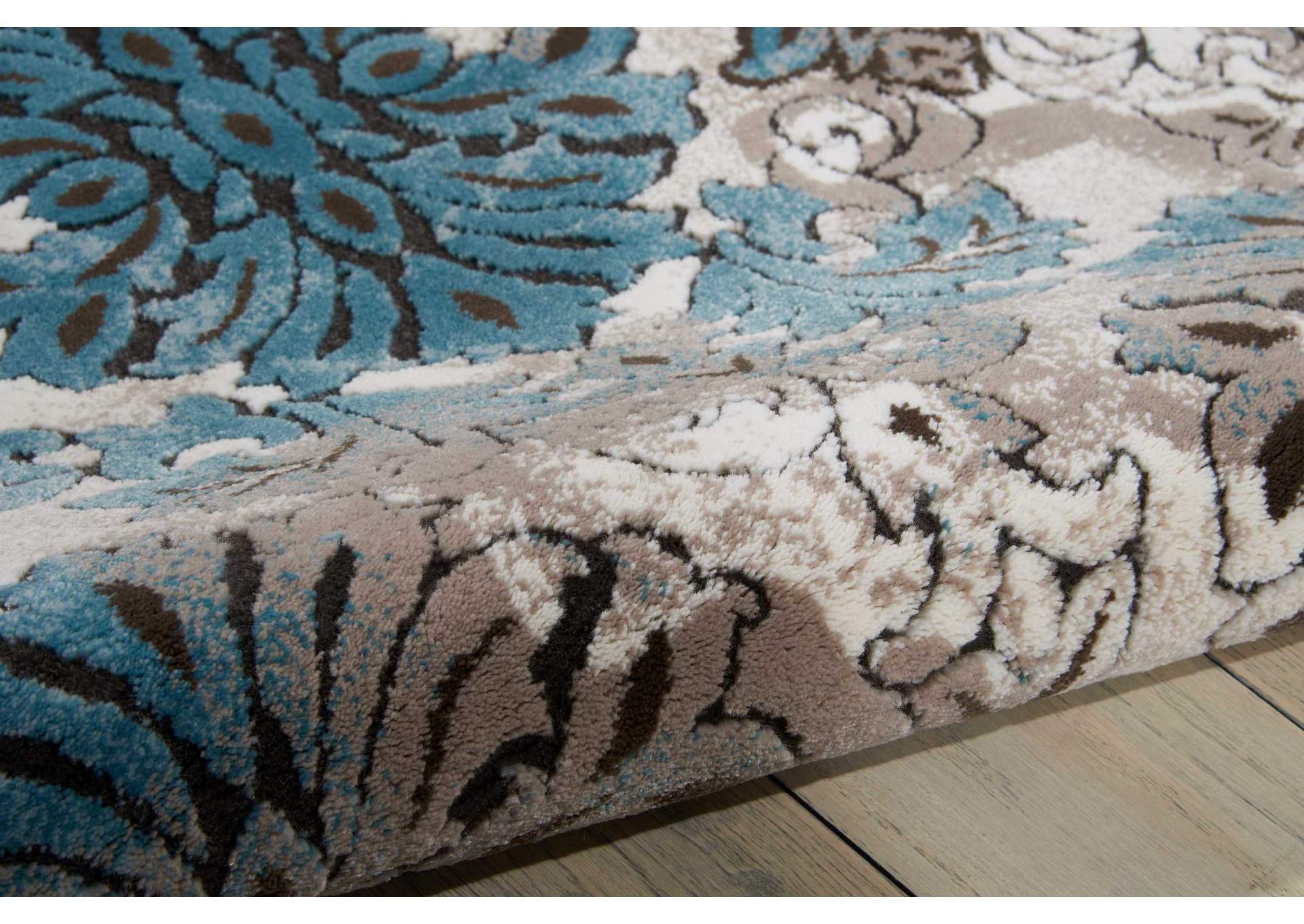 Nourison Karma KRM05 Blue and White 4'x6' Area Rug,Nourison