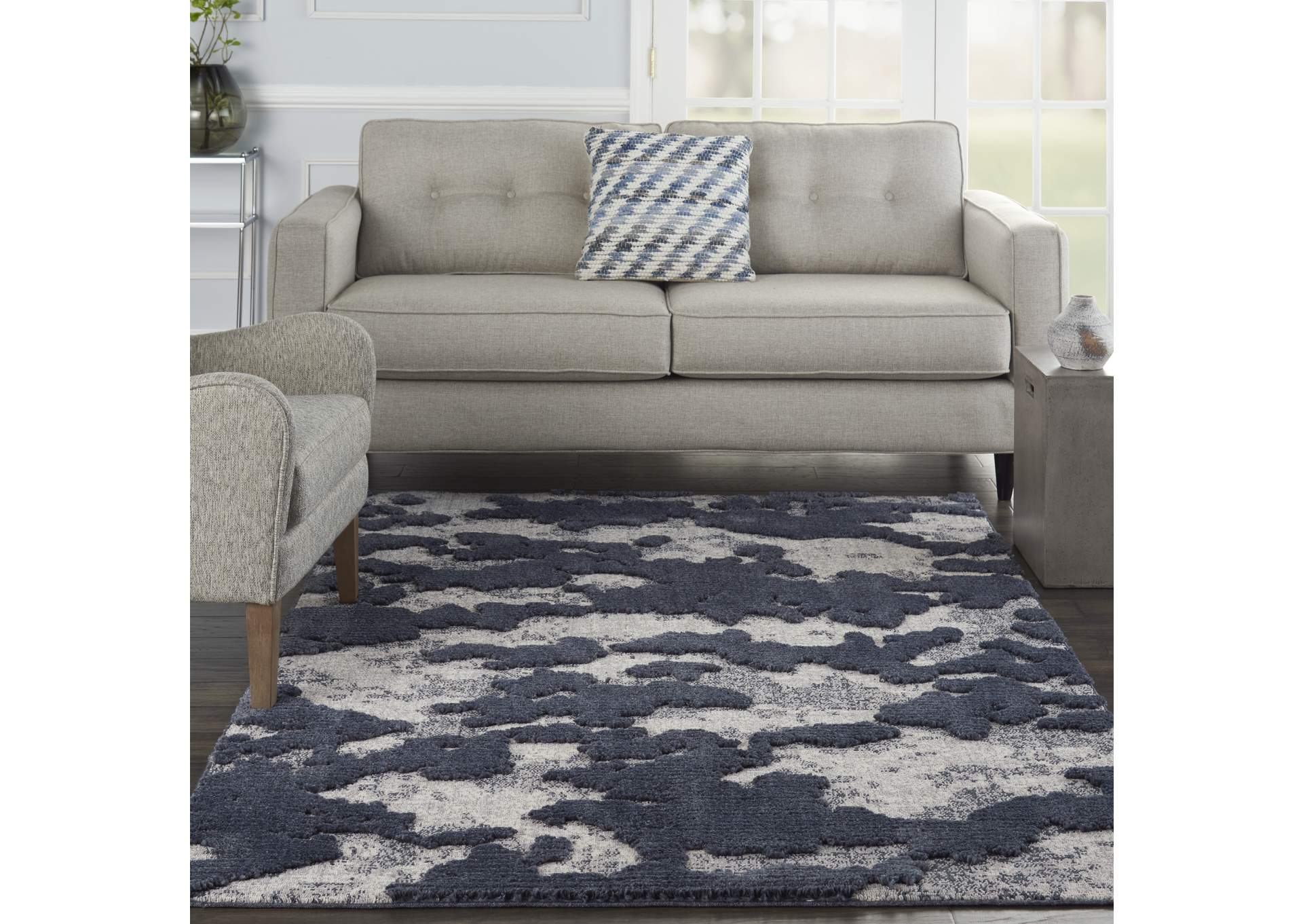 Nourison Zermatt 5' x 7' Grey Neutral Area Rug,Nourison