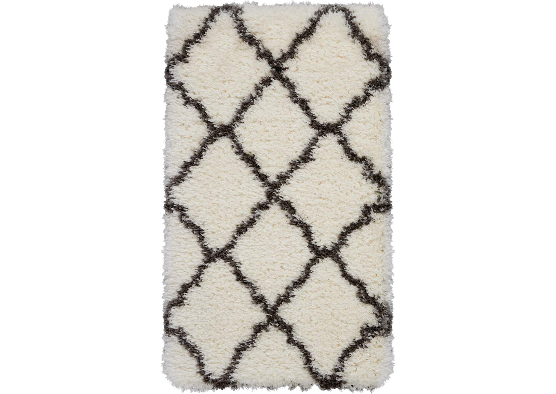 Nourison Luxe Shag 2' X 4' White Plush Area Rug,Nourison