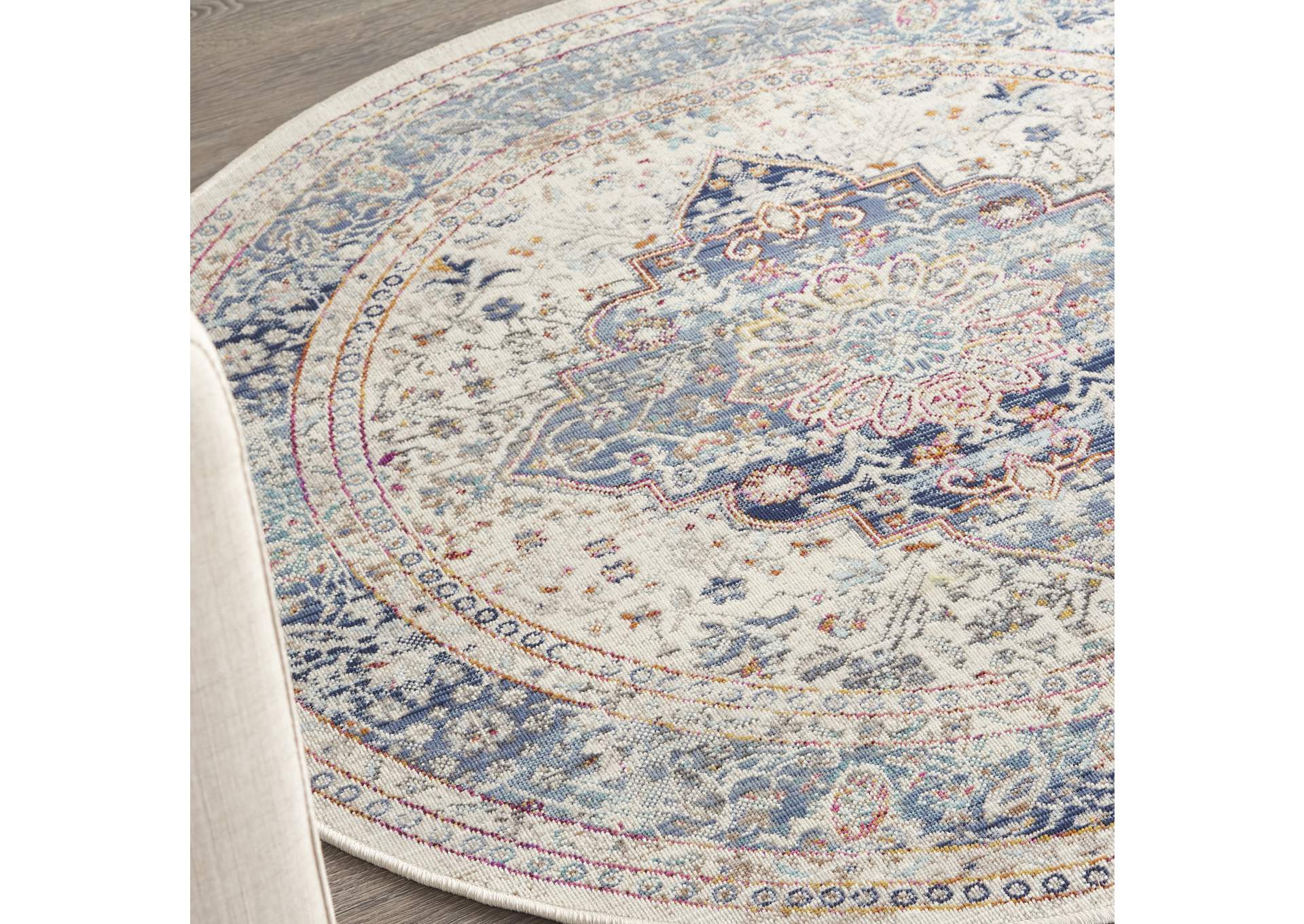Nourison Vintage Kashan 4' Round Area Rug,Nourison