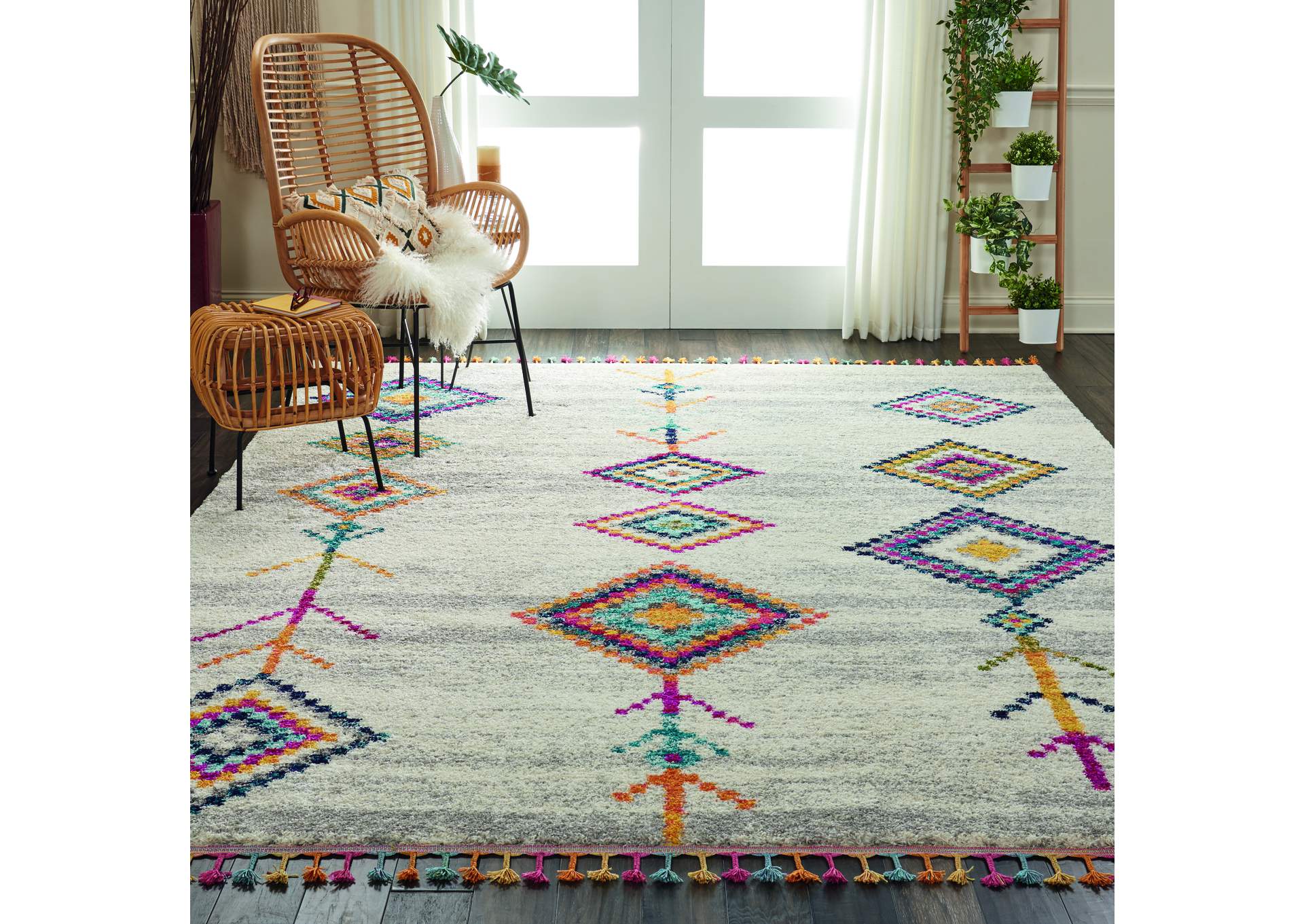 Nourison Nomad NMD04 Grey Multicolor 7'x10' Large Rug,Nourison