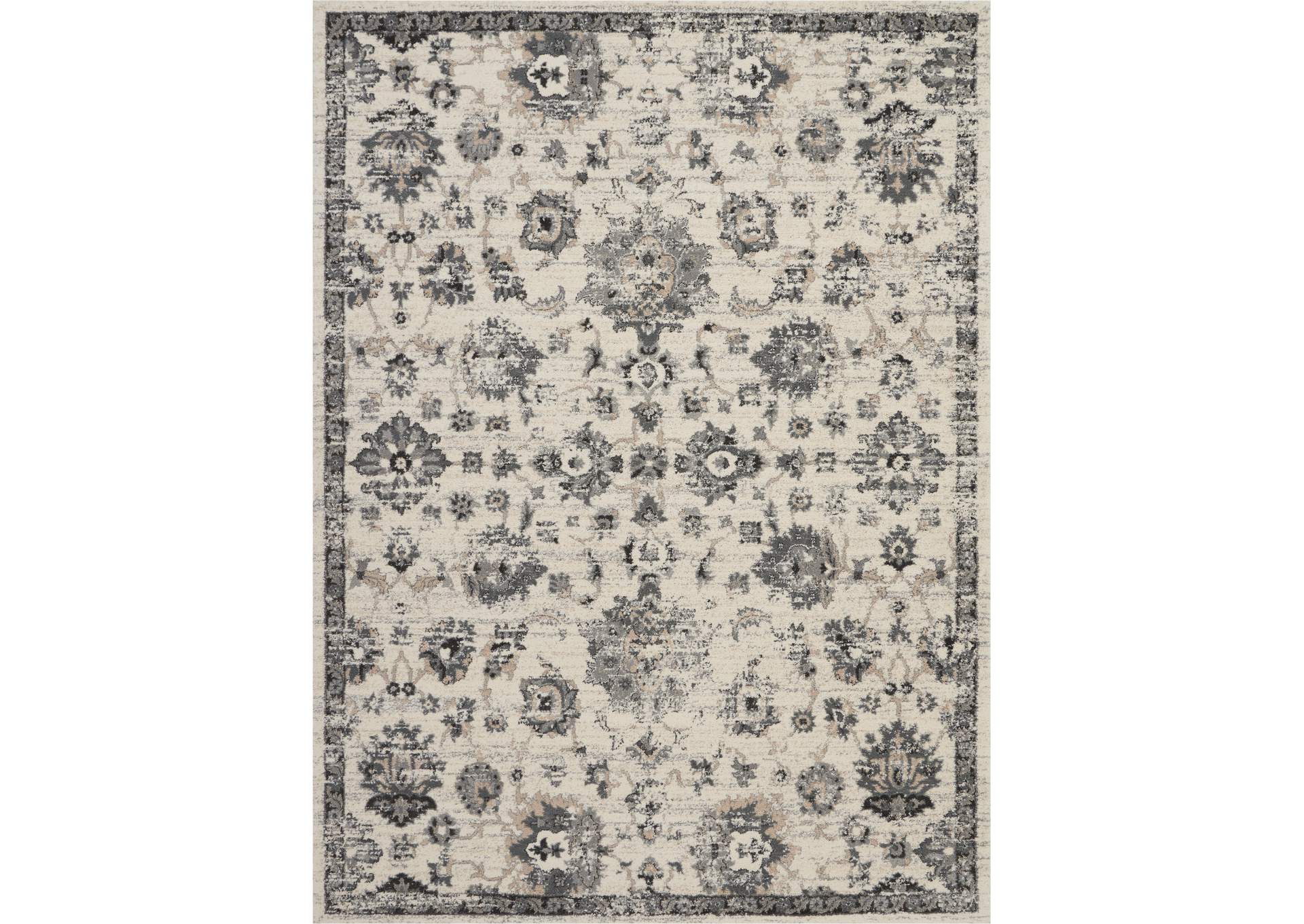 Nourison Fusion FSS15 Cream and Grey 8'x11' Oversized Plush Shag Rug,Nourison