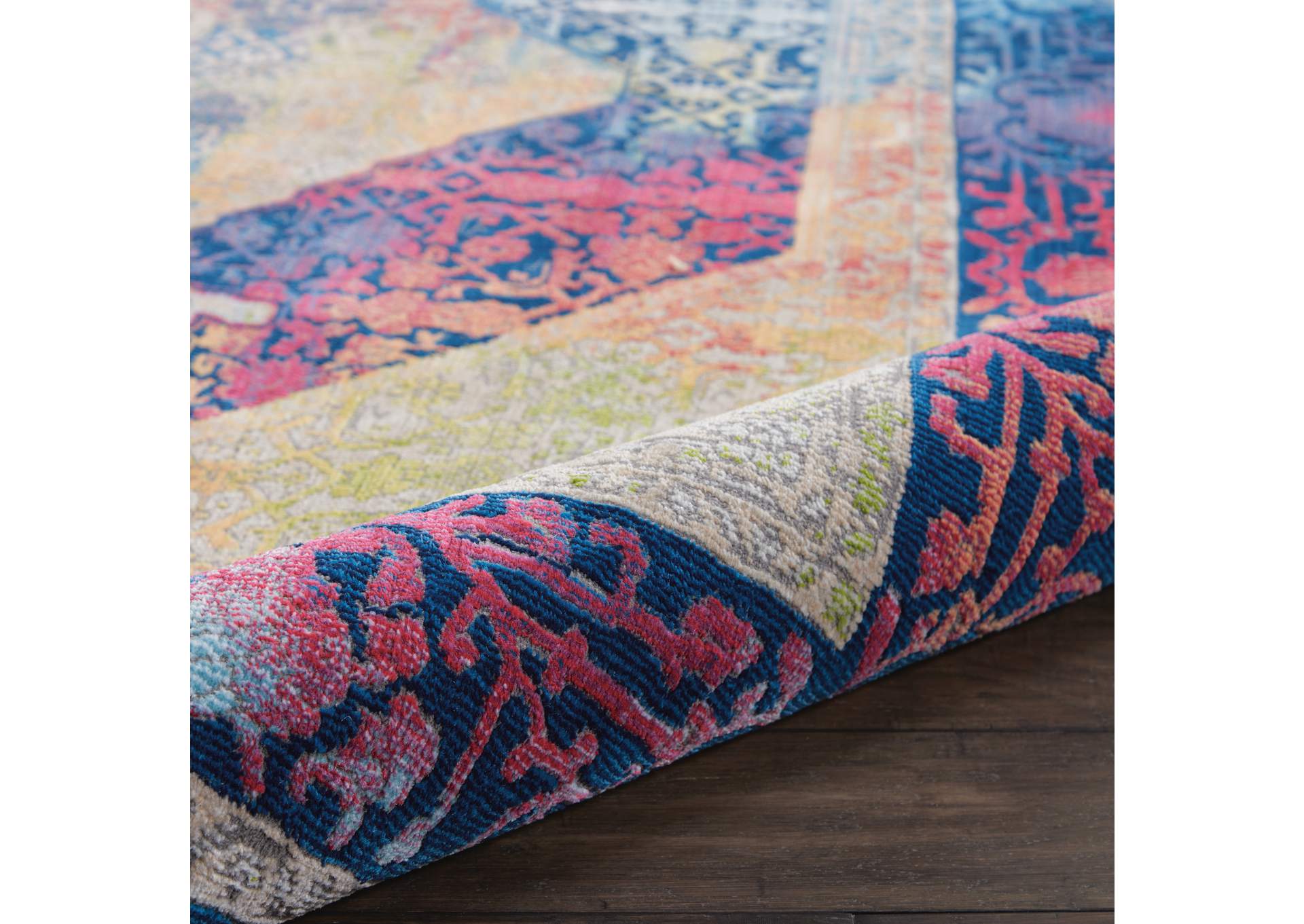 Nourison Ankara Global ANR04 Blue Multicolor 4'x6' Boho Area Rug,Nourison