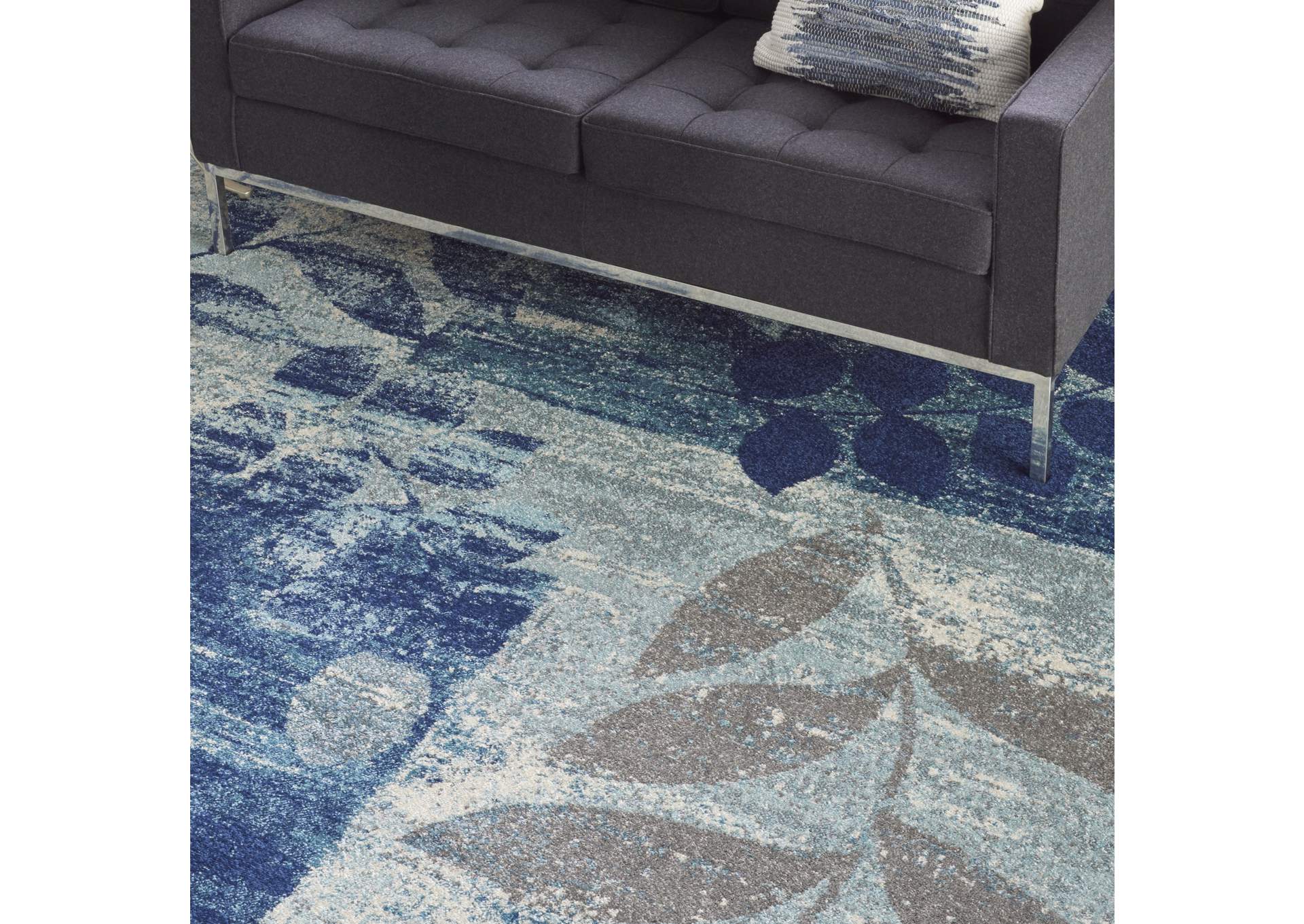 Nourison Tranquil TRA01 Navy Blue 9'x12' Oversized Rug,Nourison