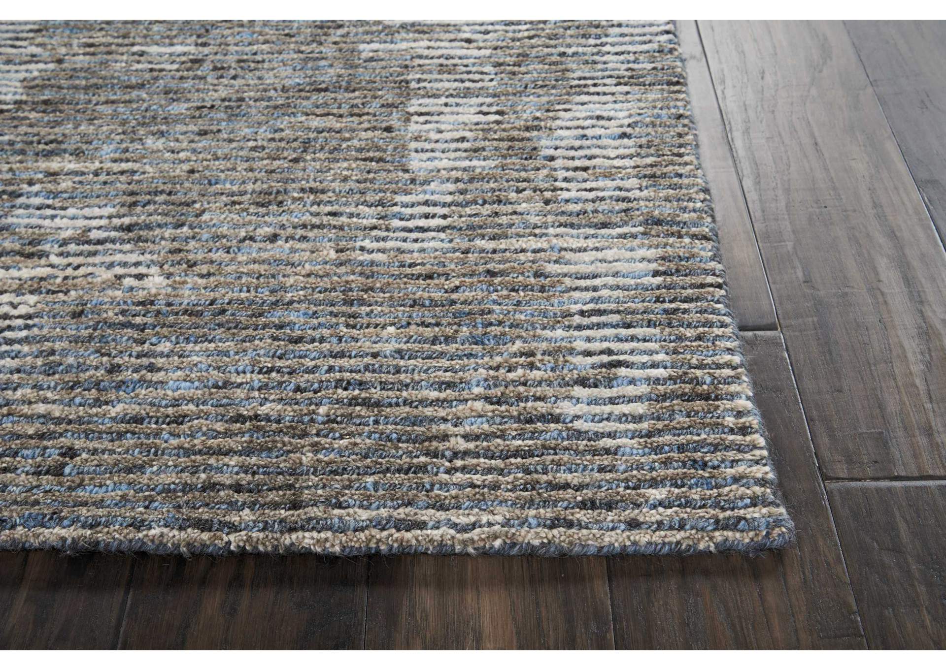 Nourison Ellora ELL03 Slate Grey 10'x14' Oversized Handmade Rug,Nourison