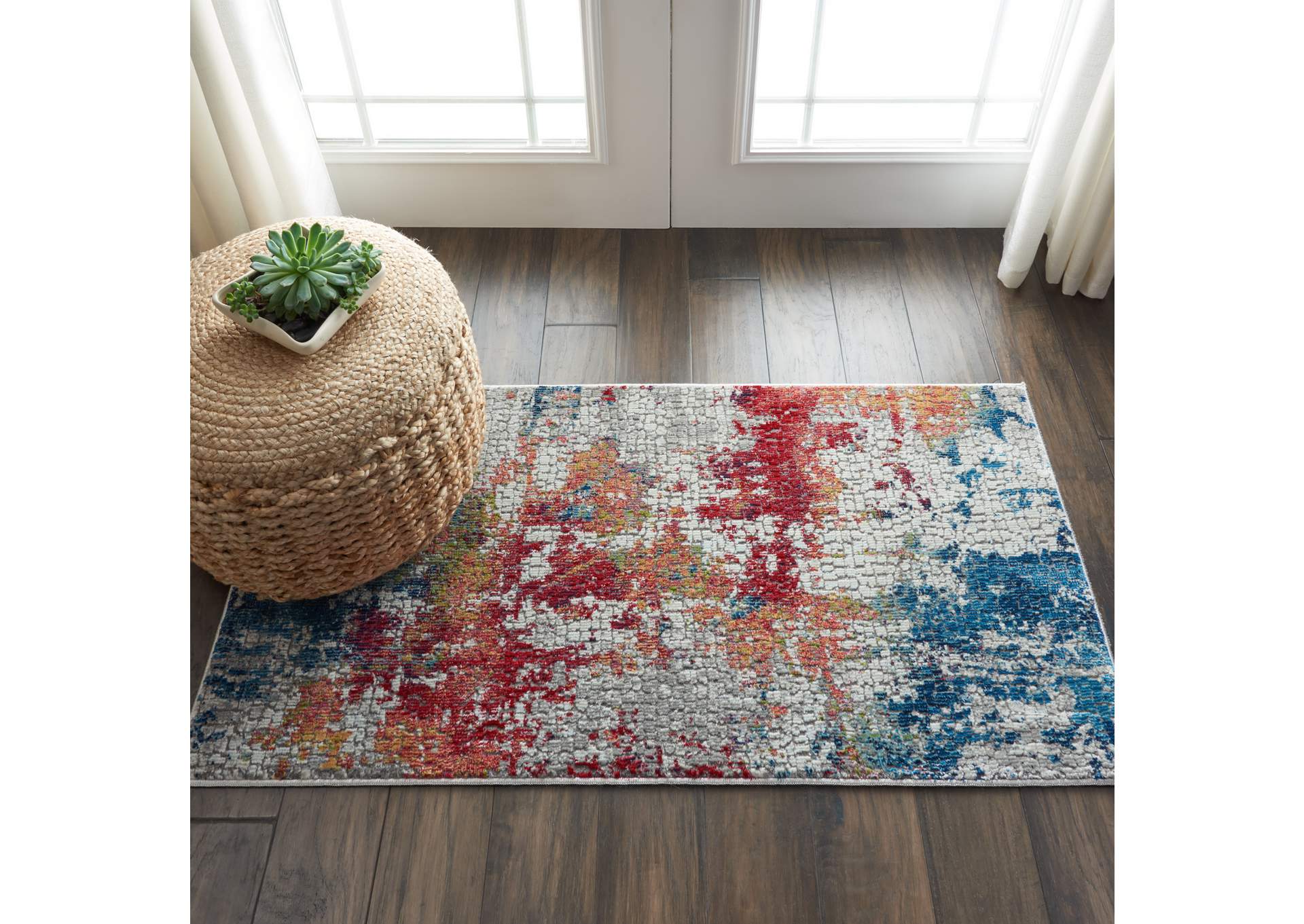 Nourison Ankara Global ANR10 Multicolor Abstract Area Rug,Nourison