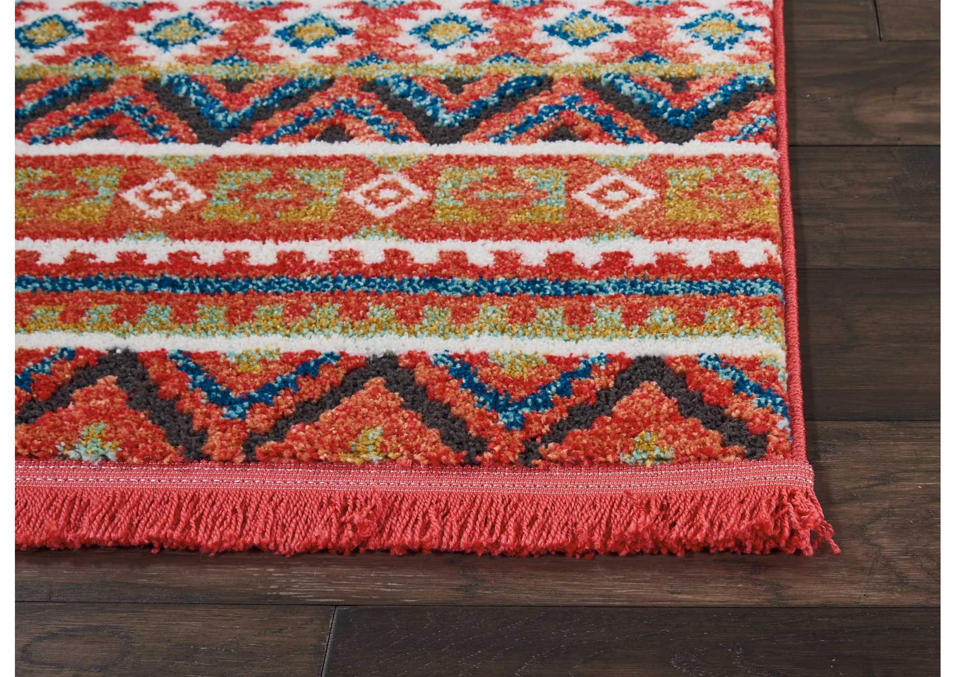 Nourison South Western NAV04 Orange Multicolor 8' Runner Hallway Rug,Nourison