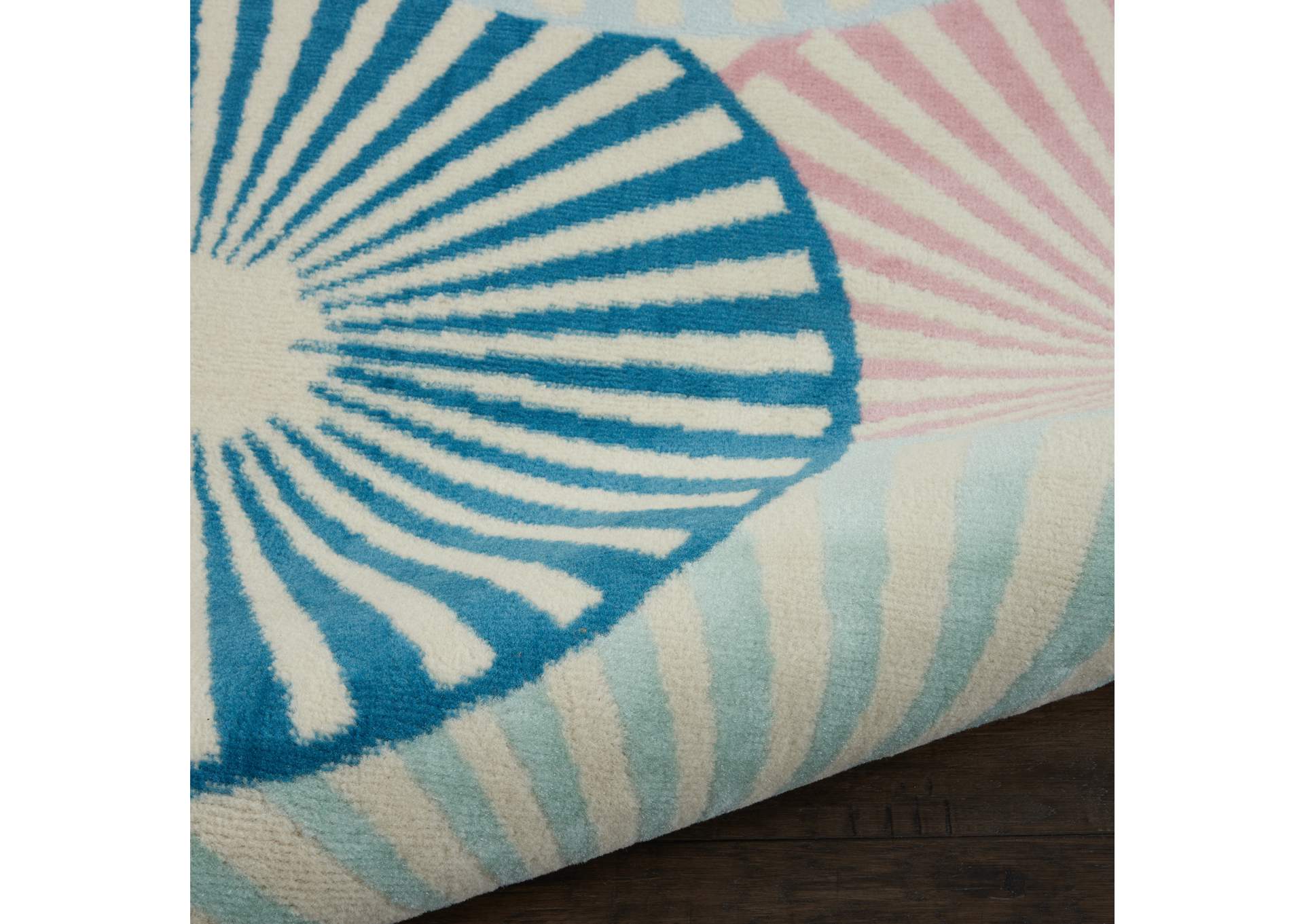 Nourison Grafix GRF20 White and Blue 8'x10' Large Rug,Nourison