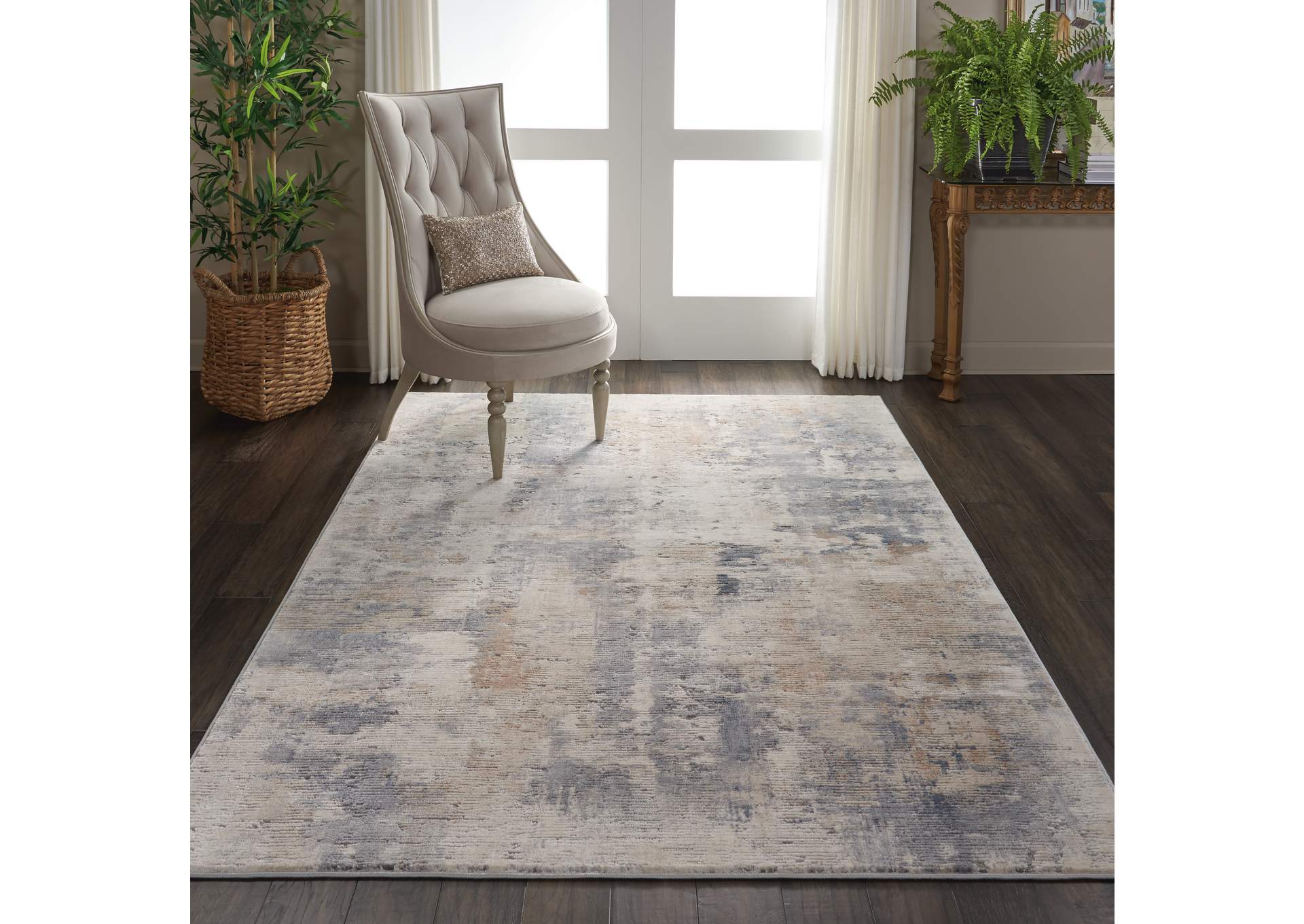 Nourison Rustic Textures RUS05 Beige and Grey 4'x6' Rustic Area Rug,Nourison