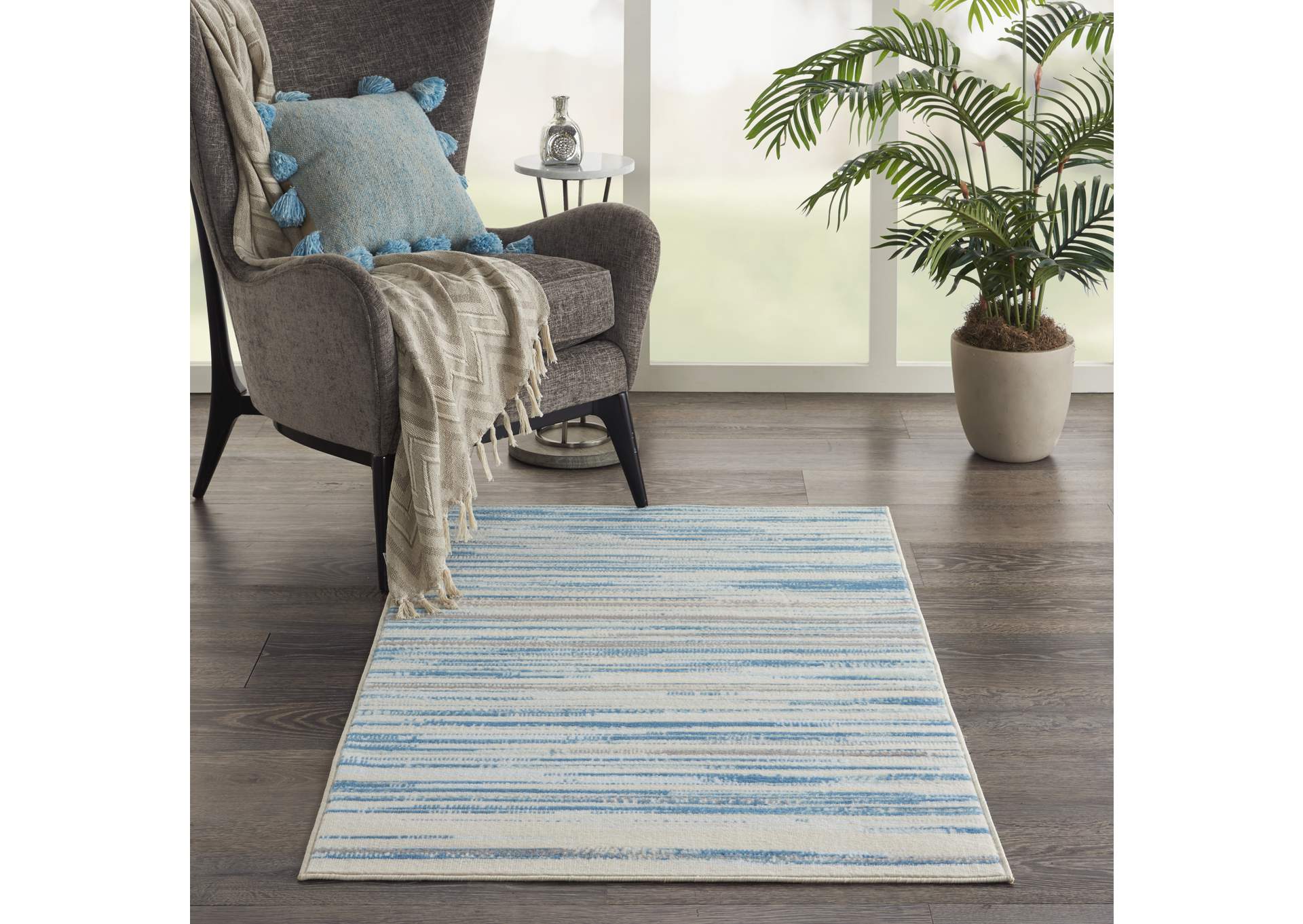 Nourison Jubilant 3'x5' Blue Area Rug,Nourison