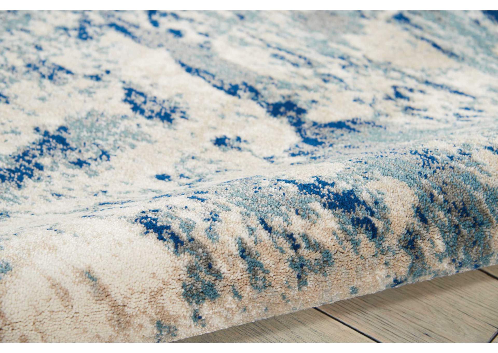 Nourison Maxell MAE16 Blue and Ivory 8'x11' Oversized Rug,Nourison