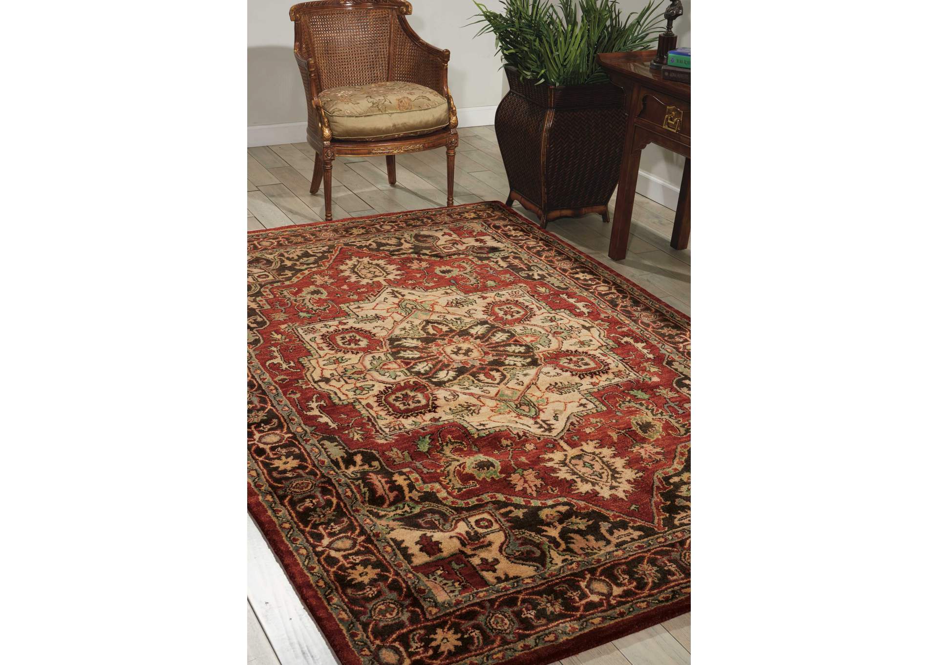 Nourison Jaipur JA36 Red Multicolor 8' Round Rug,Nourison