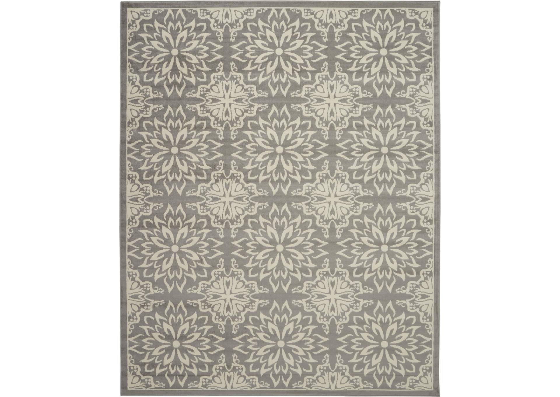 Nourison Jubilant JUB06 Grey 7'x10' Floral Area Rug,Nourison