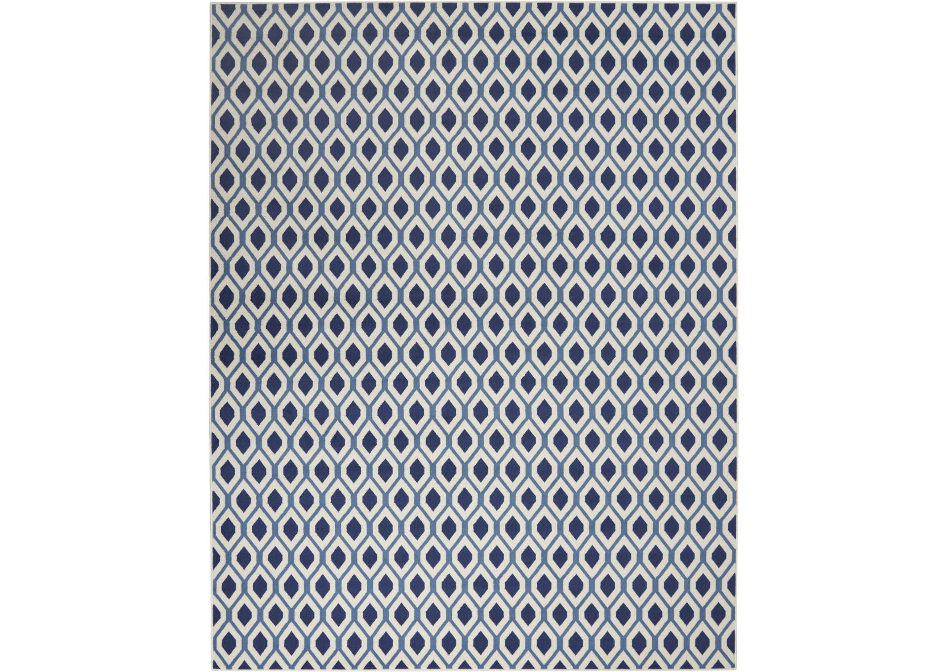 Nourison Grafix GRF22 Blue and White 8'x10' Large Rug,Nourison