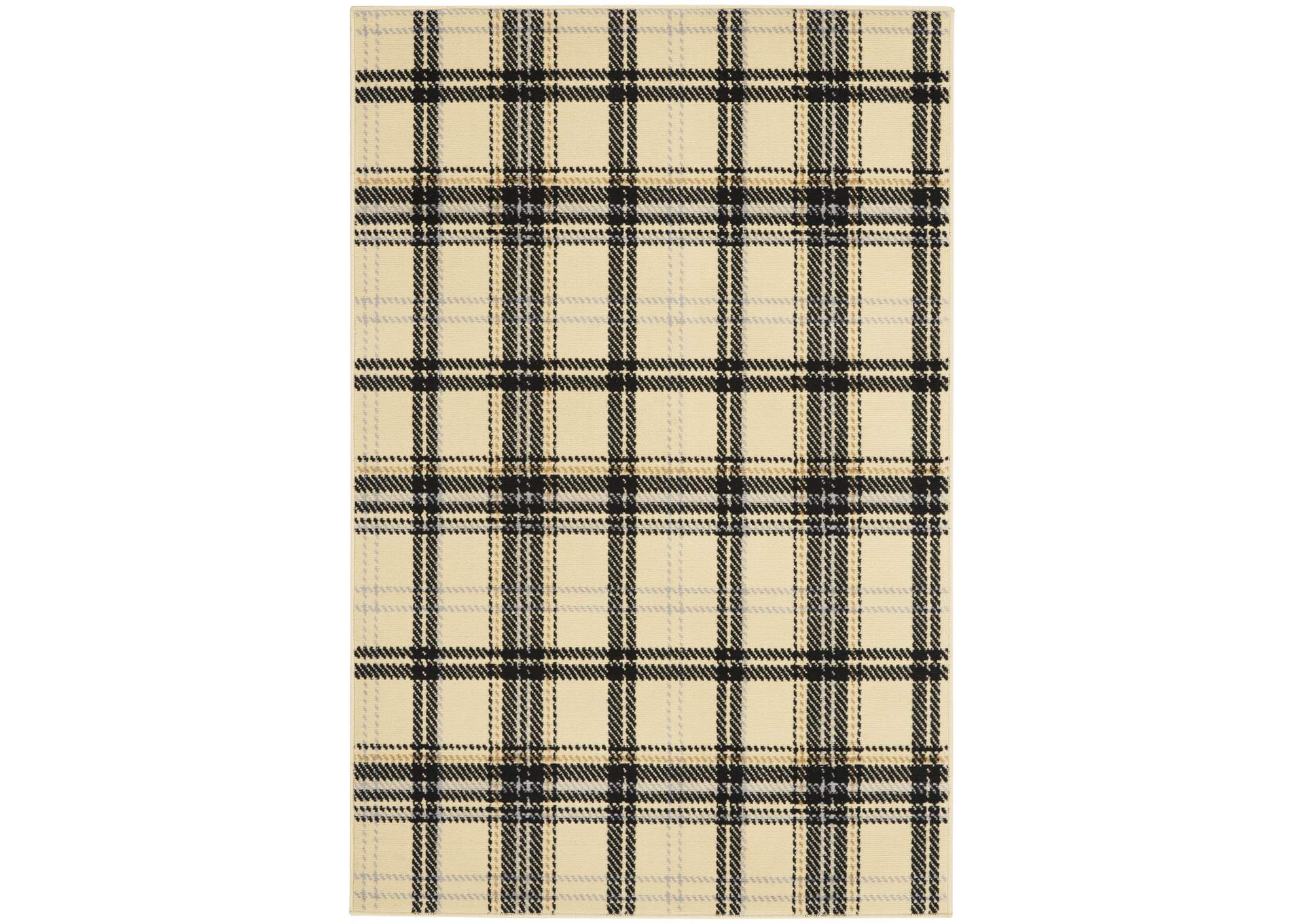 Nourison Grafix GRF03 Black and White 4'x6' Area Rug,Nourison