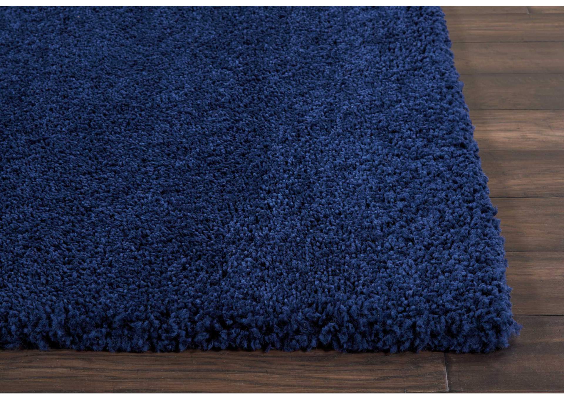 Nourison Malibu Shag MSG01 Dark Blue 10' Runner Hallway Rug,Nourison