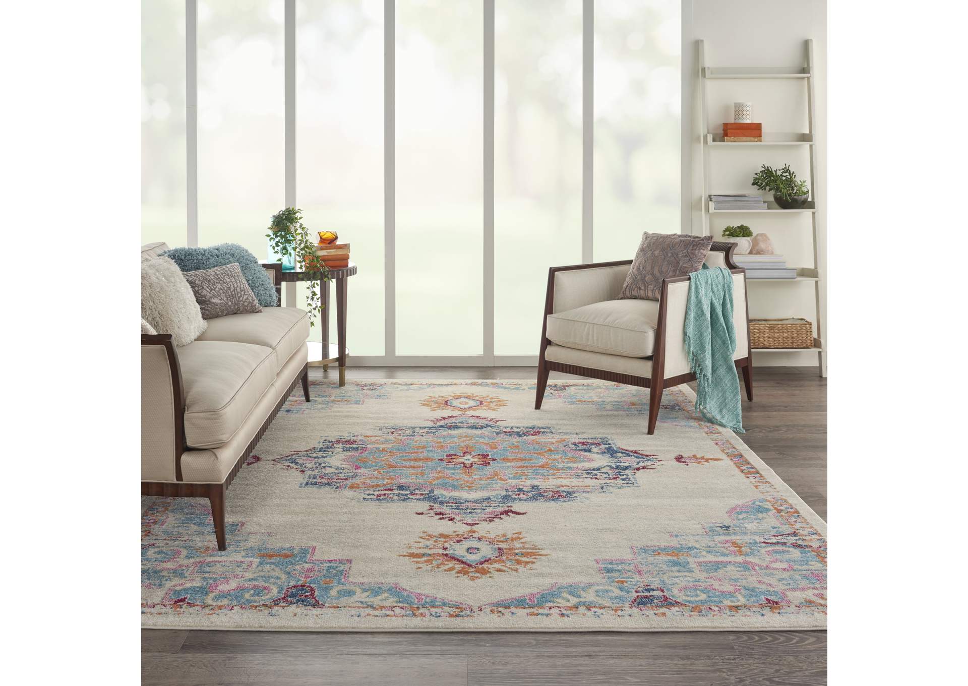 Nourison Passion 8' x 10' Grey, Ivory, Multicolored Bohemian Area Rug,Nourison
