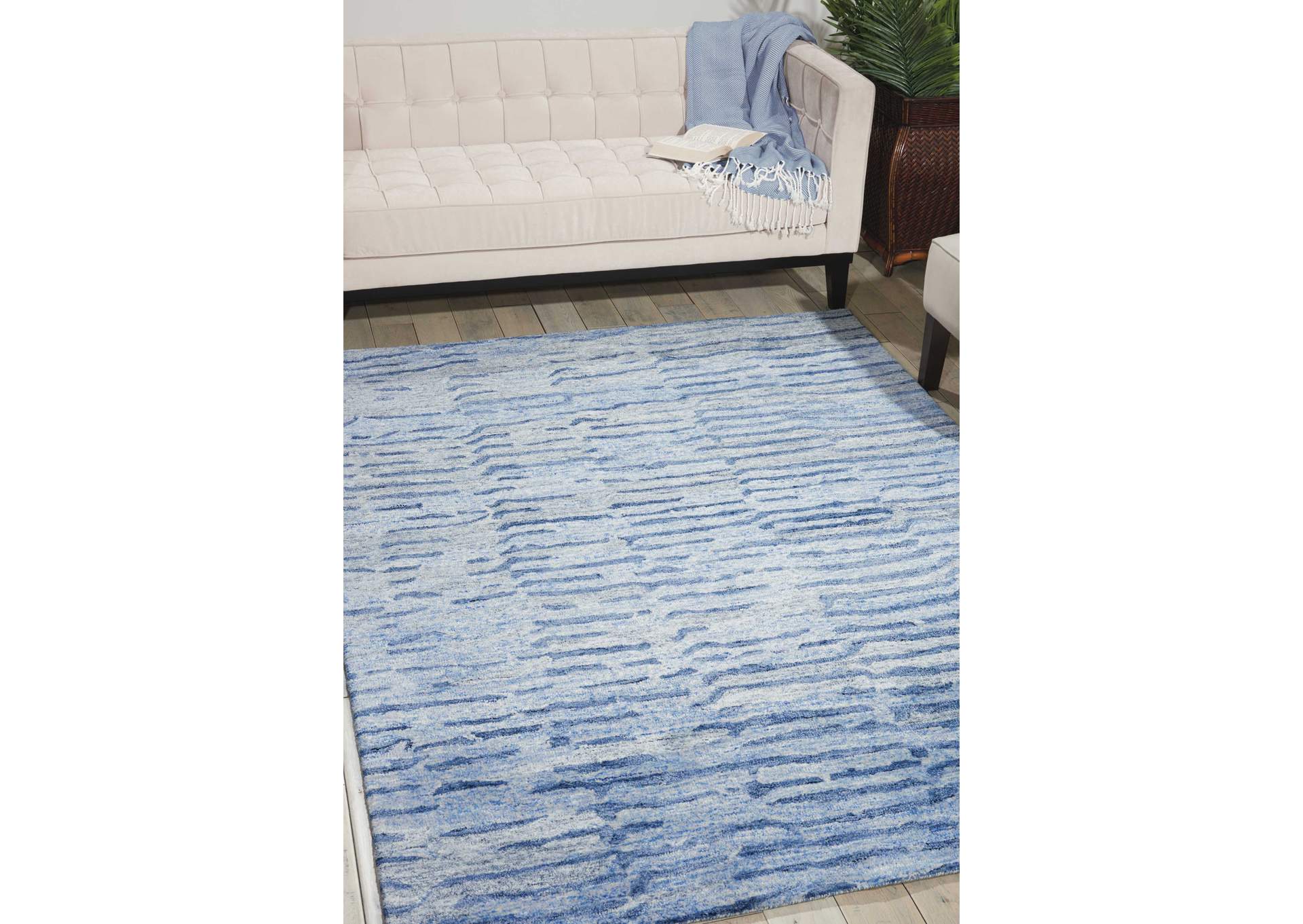 Nourison Gemstone GEM01 Blue 5'x8' Area Rug,Nourison