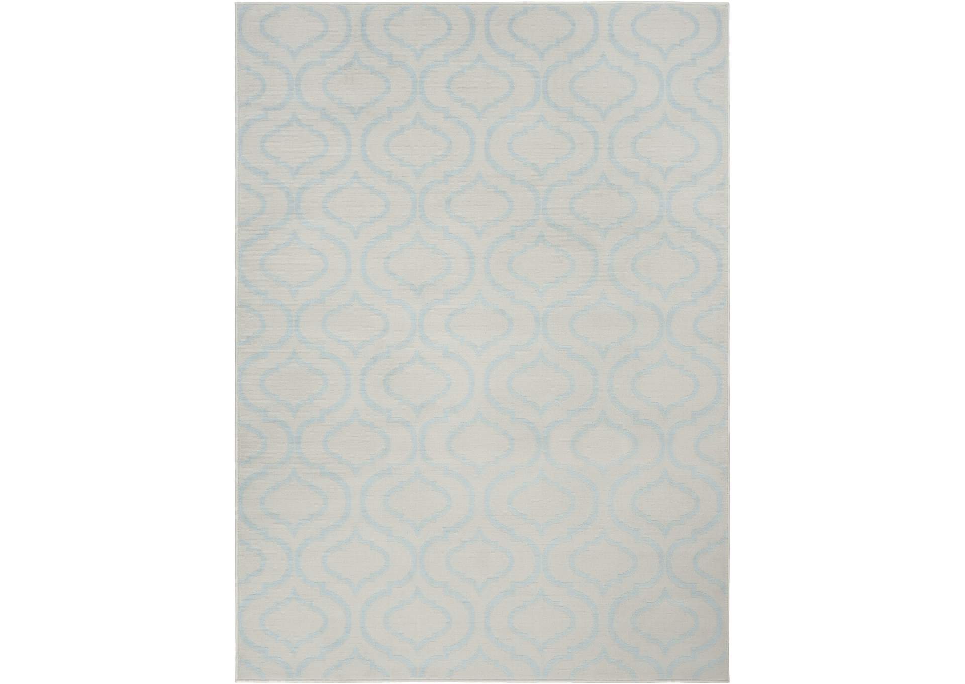 Nourison Jubilant JUB19 White and Blue 6'x9' Moroccan Area Rug,Nourison