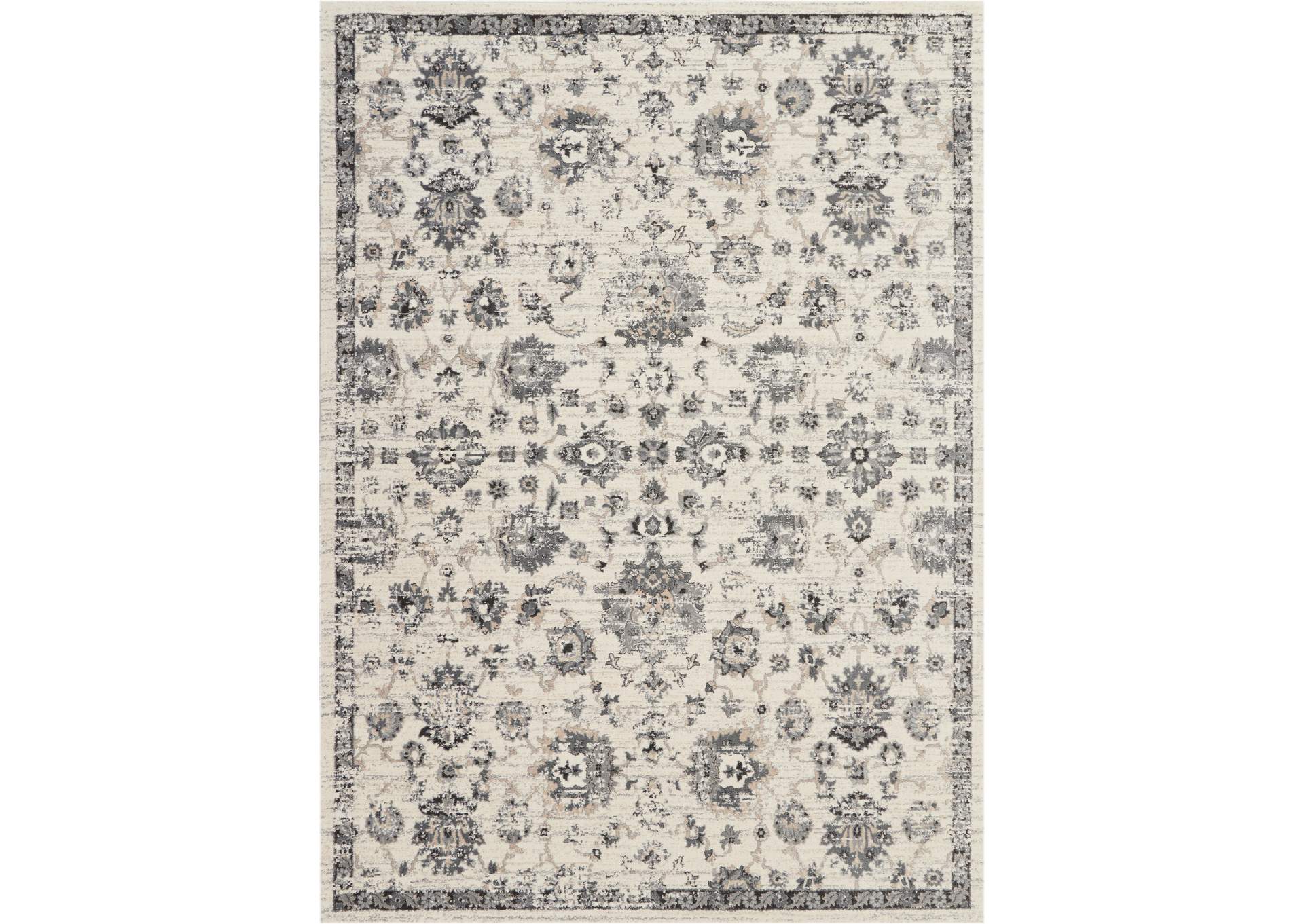 Nourison Fusion FSS15 Cream and Grey 10'x13' Oversized Plush Shag Rug,Nourison