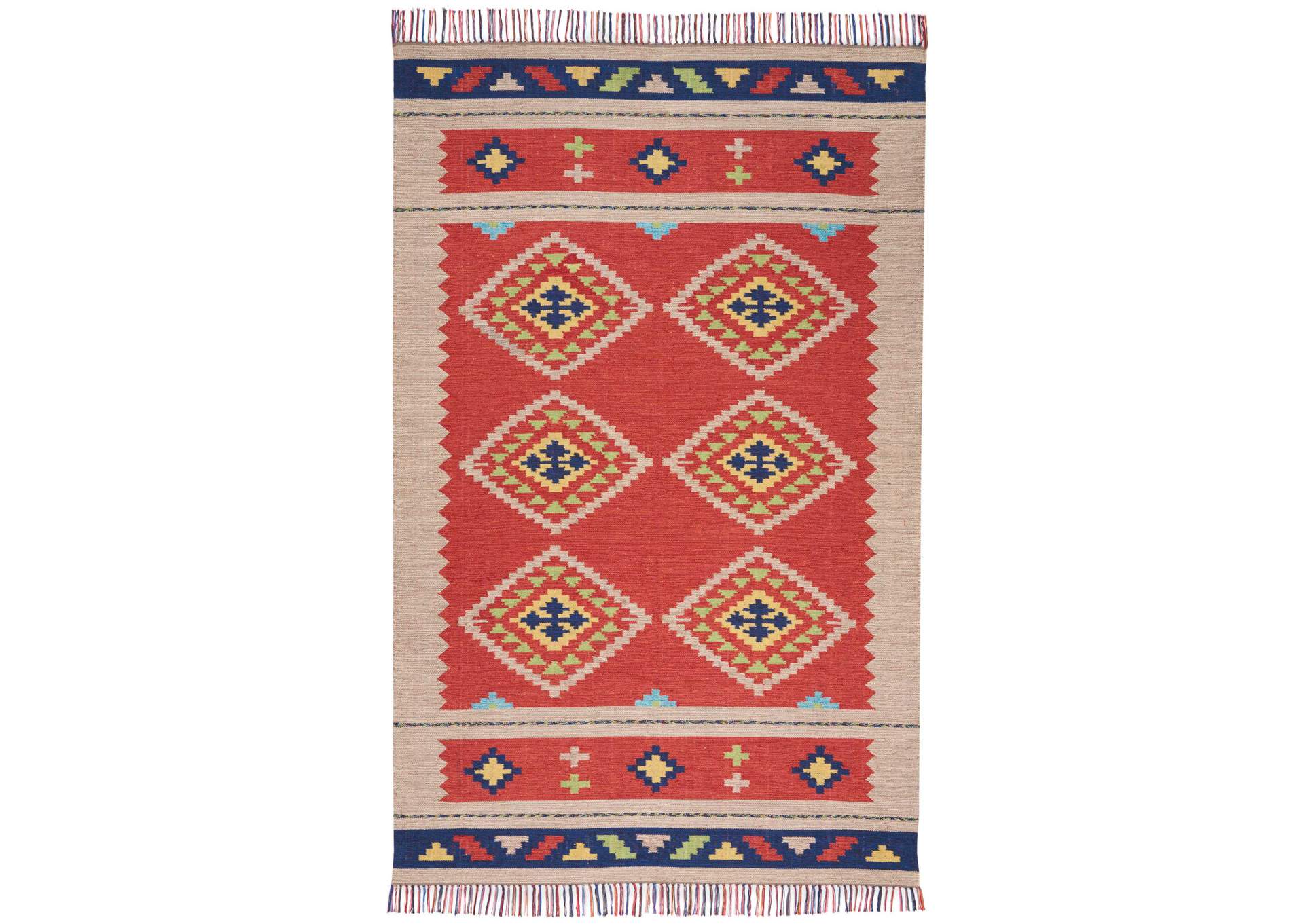 Nourison Baja BAJ02 Red and Black 4'x6' Southwestern Area Rug,Nourison
