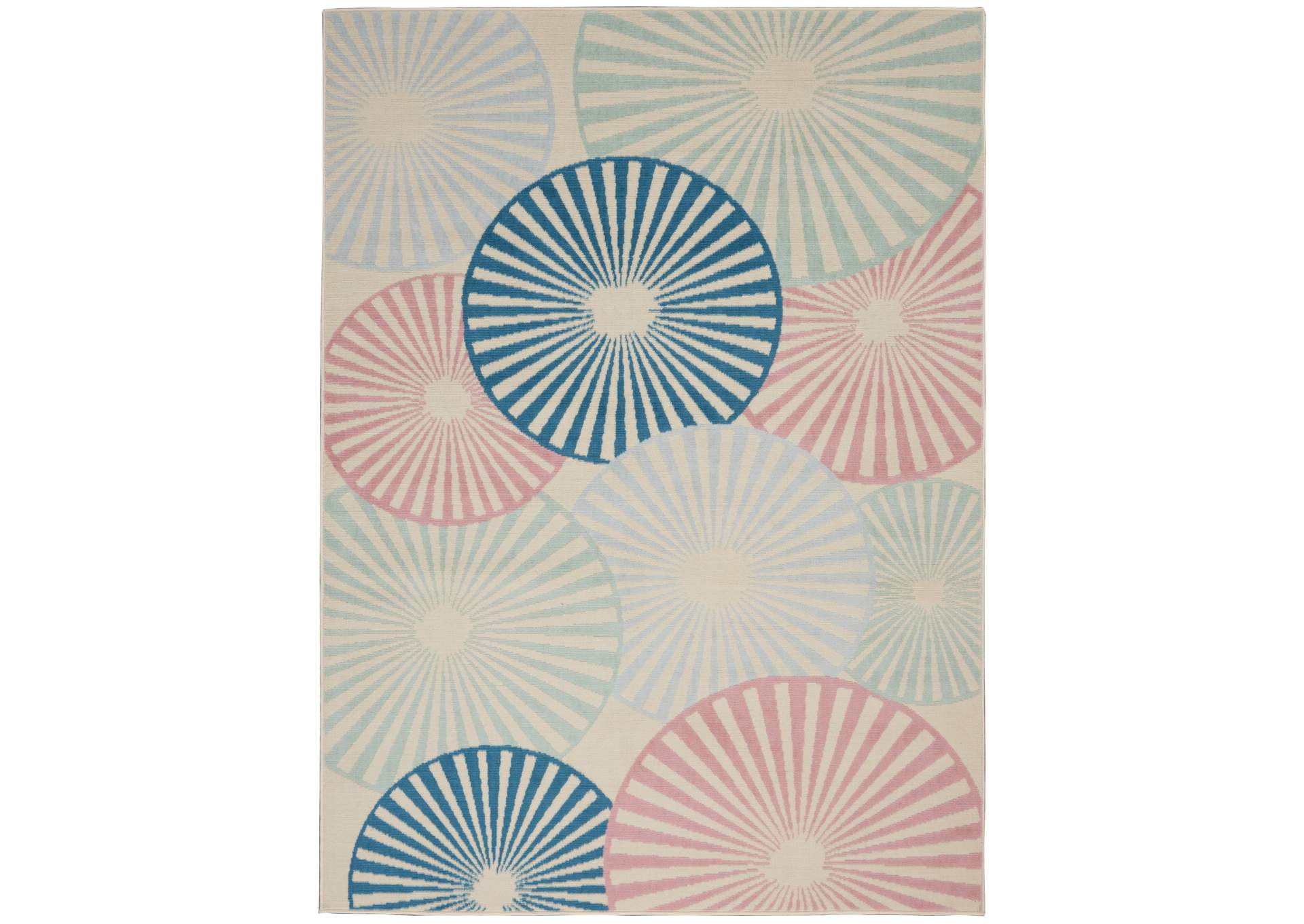 Nourison Grafix GRF20 White and Blue 6'x9' Area Rug,Nourison