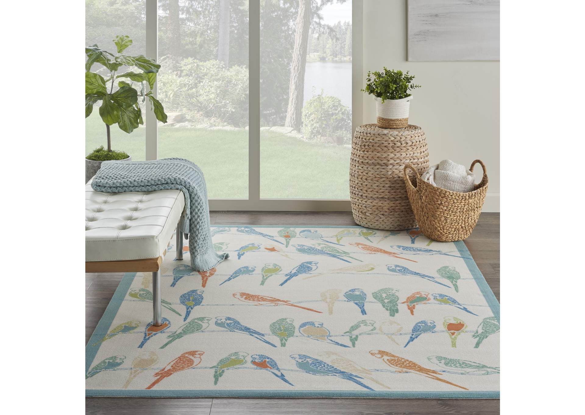Waverly Sun N Shade SND52 Multicolor 4'x6' Area Rug,Nourison
