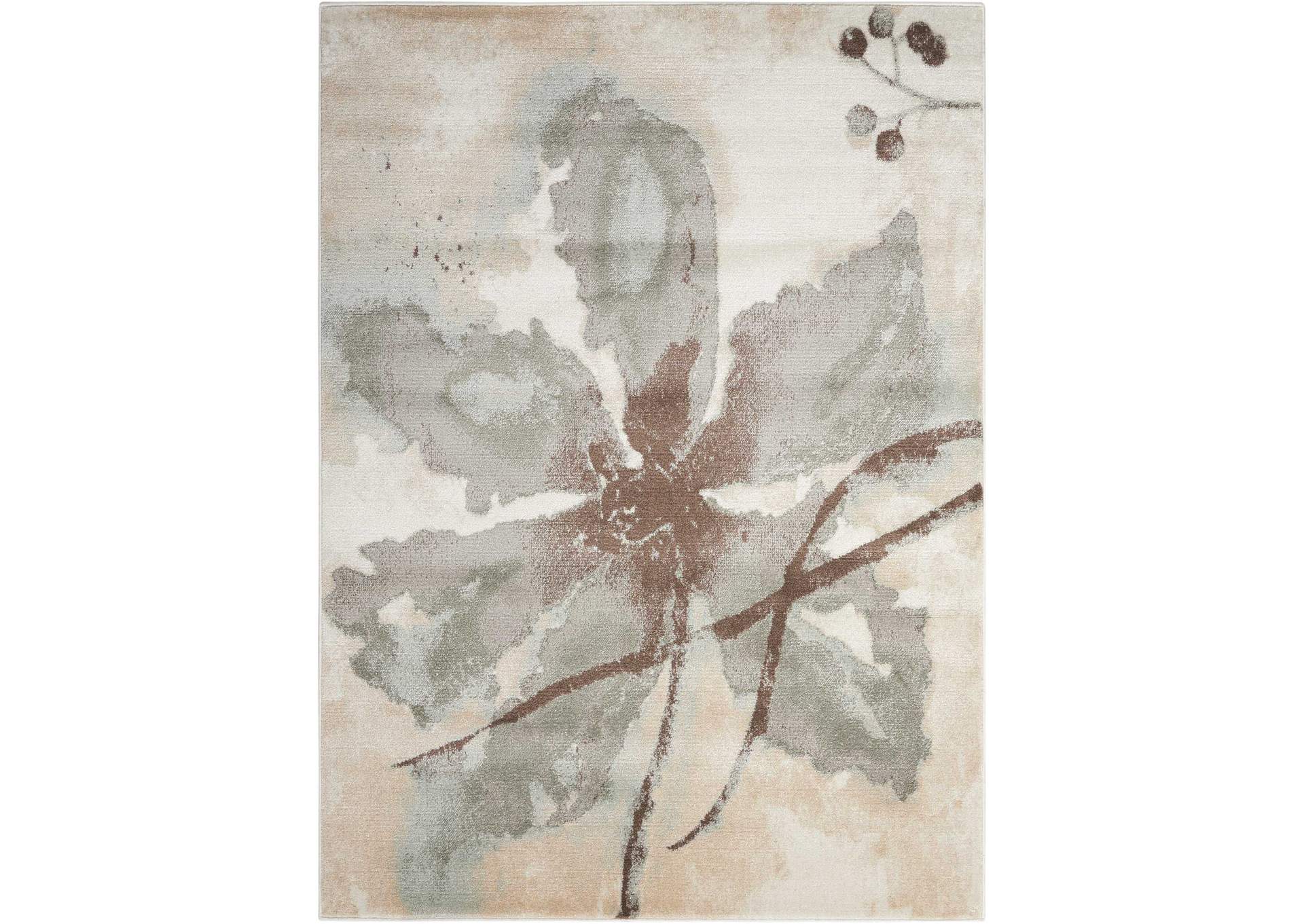 Nourison Euphoria EUP07 White and Beige 8'x10' Large Rug,Nourison