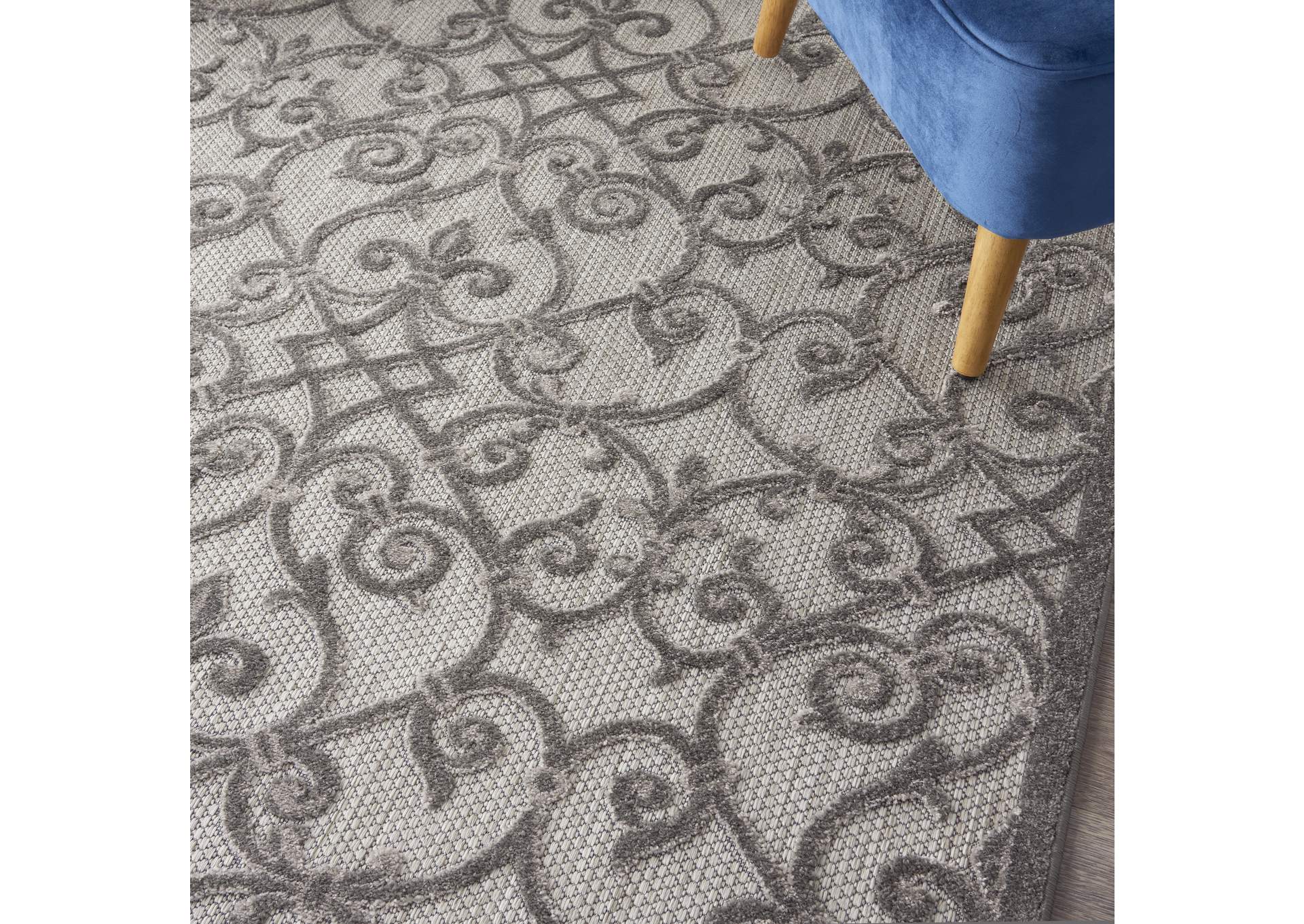 Nourison Aloha 4'x6' Grey Patio Area Rug,Nourison
