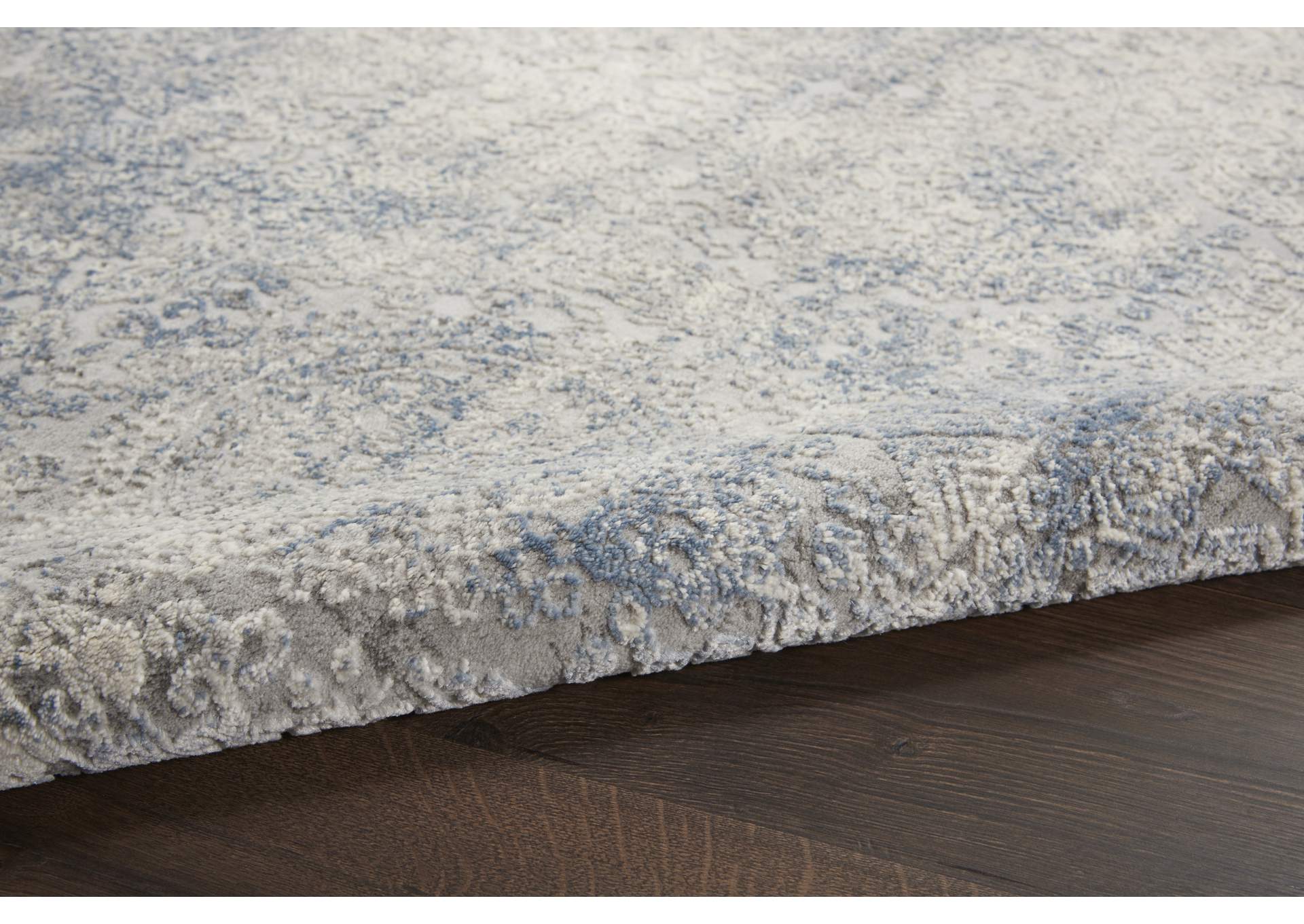Nourison Rustic Textures RUS09 Ivory and Slate Blue 4'x6' Area Rug,Nourison