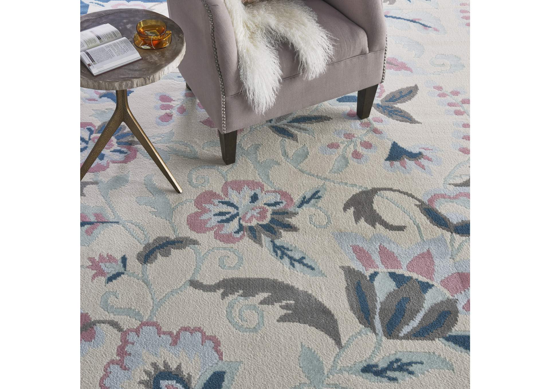 Nourison Jubilant JUB15 White Multicolor 8'x10' Large Low-pile Rug,Nourison
