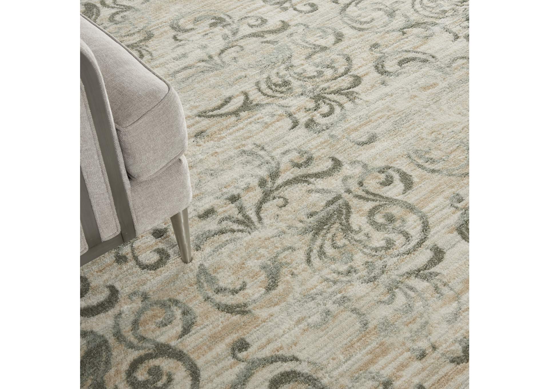 Nourison Euphoria EUP01 White and Beige 9'x12' Oversized Rug,Nourison