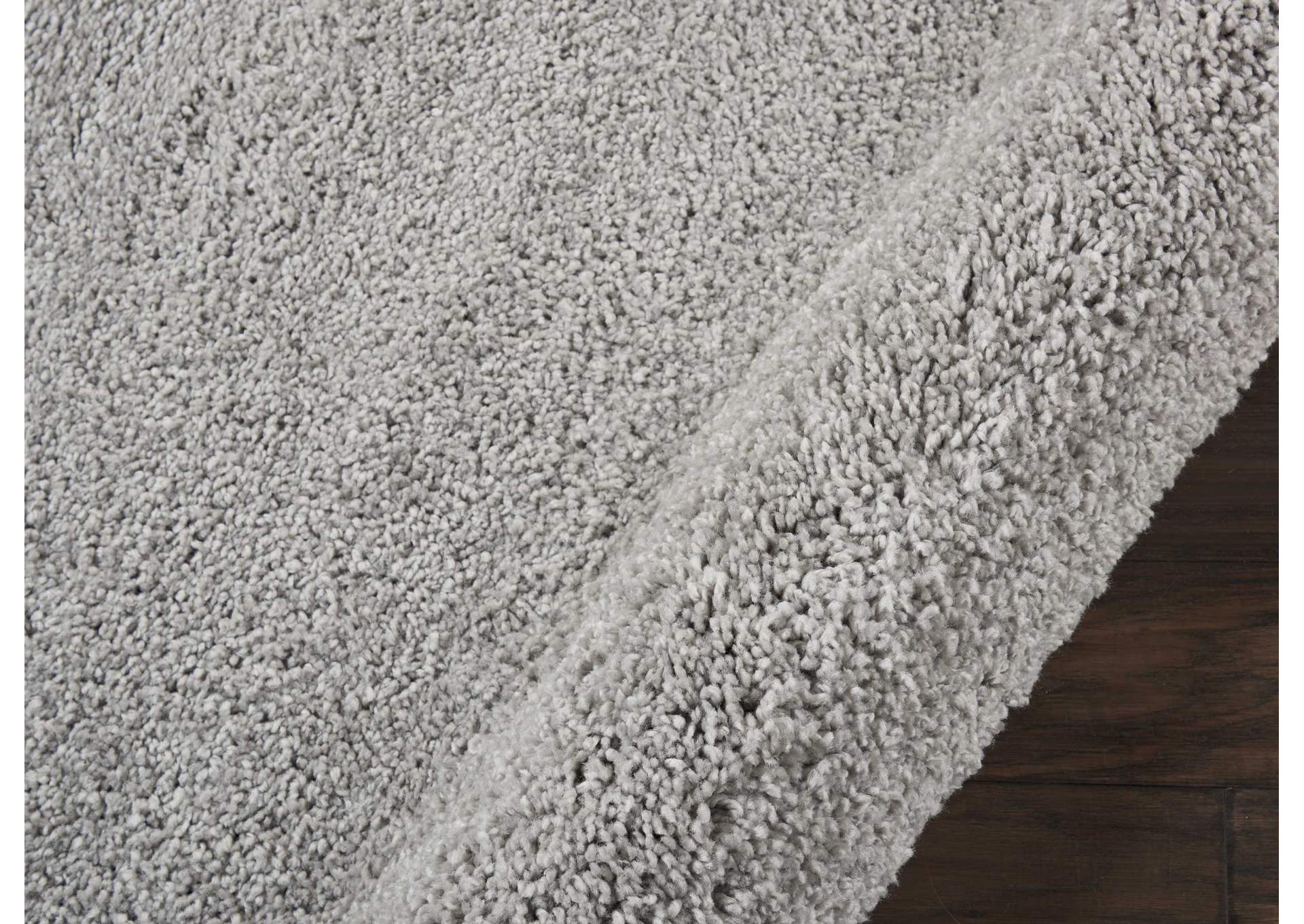 Nourison Malibu Shag MSG01 Grey 8' Round Large Rug,Nourison
