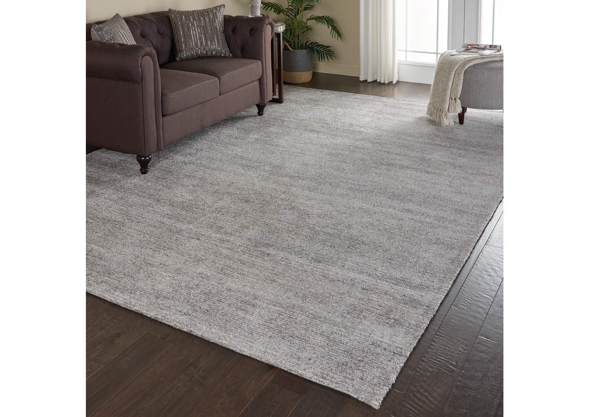 Nourison Weston WES01 Grey 8'x11' Oversized Textured Rug,Nourison