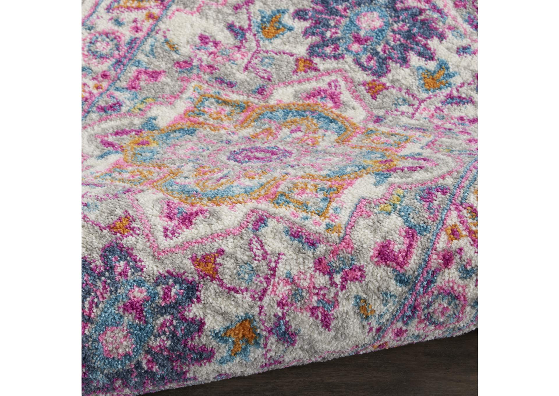 Nourison Passion 2'x3' Grey and Pink Persian Area Rug,Nourison