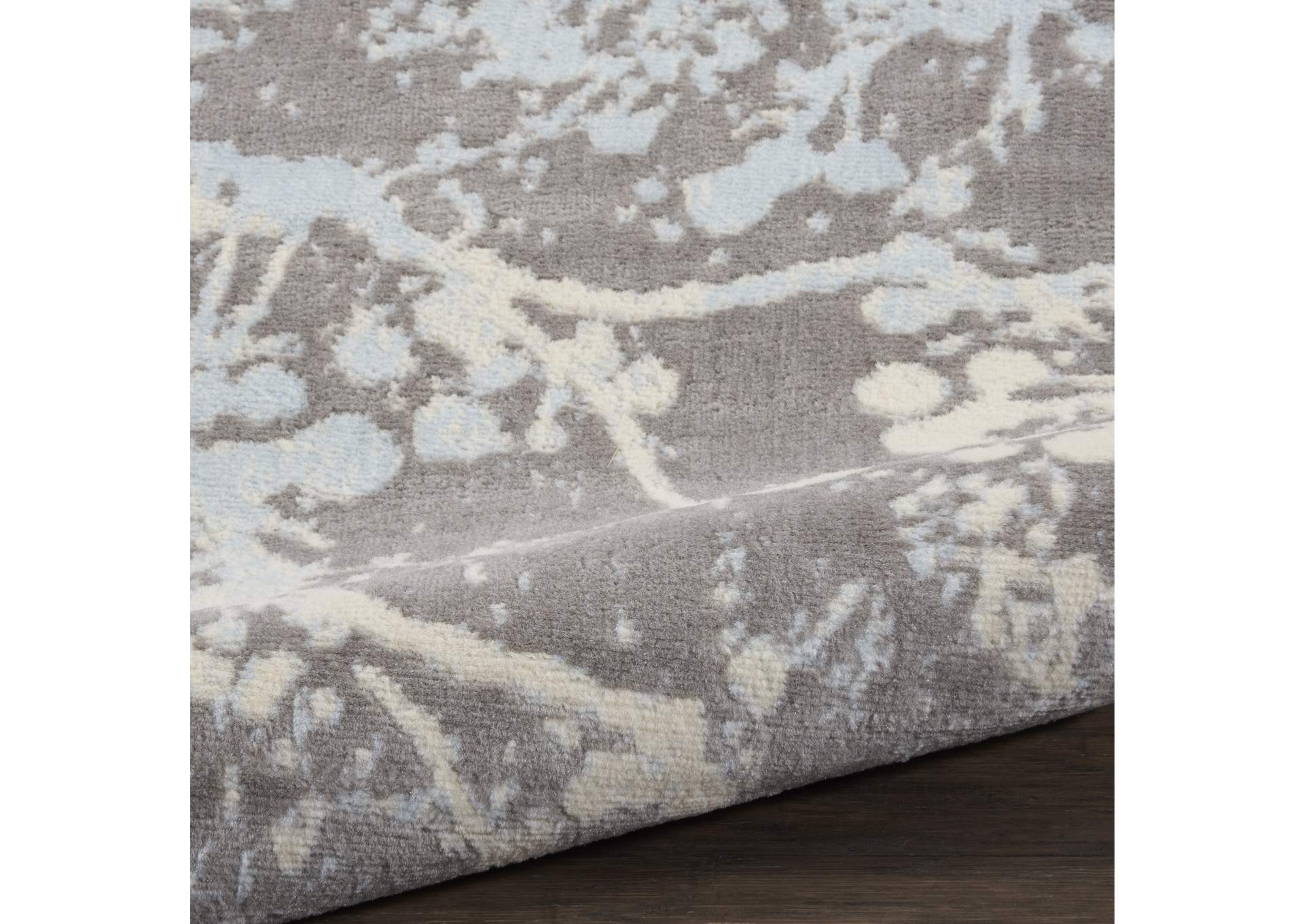 Nourison Jubilant JUB12 Grey and Blue 7' Runner Low-pile Hallway Rug,Nourison