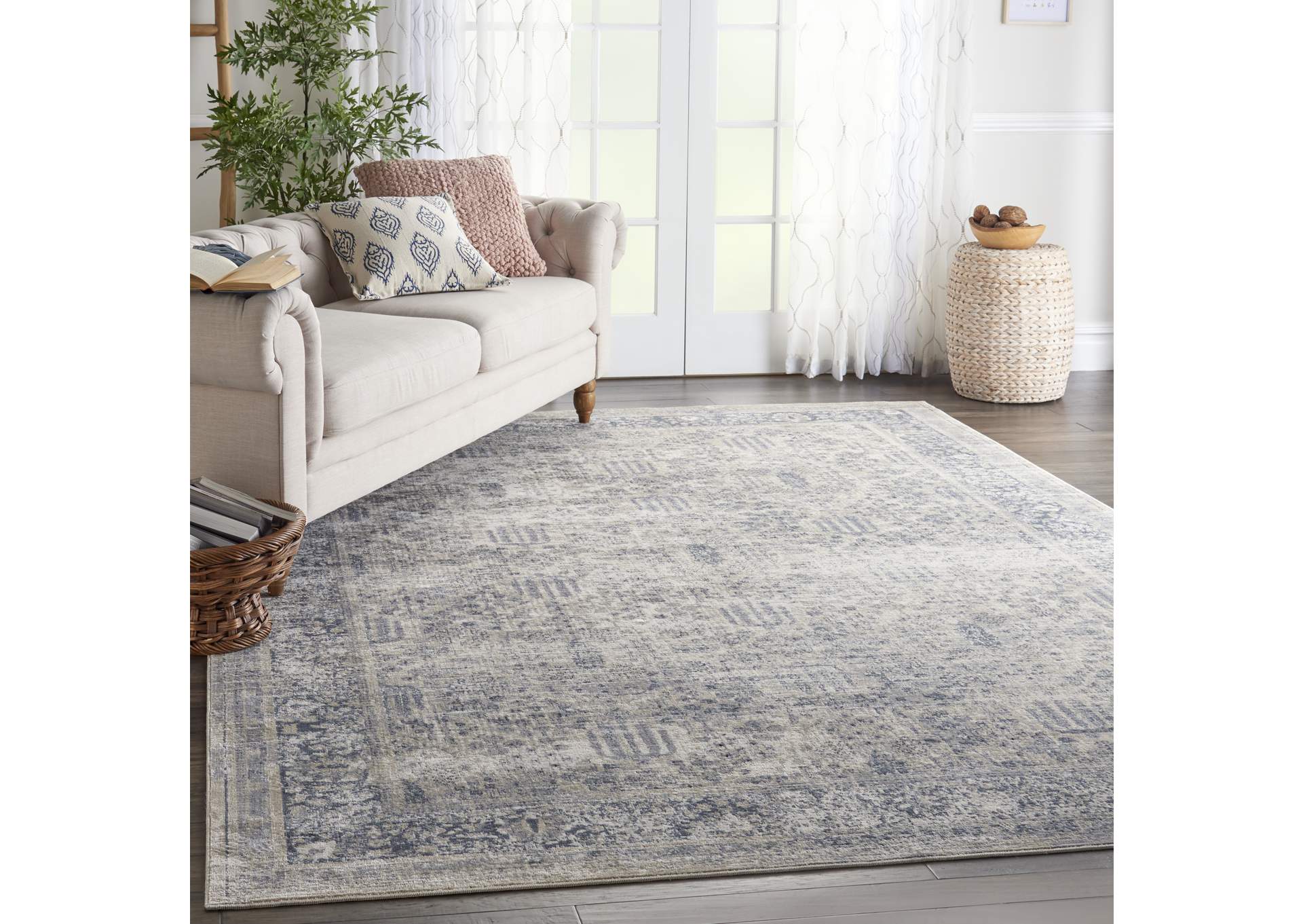 Malta by kathy ireland Home MAI12 Ivory/Blue 8'x11' Area Rug,Nourison
