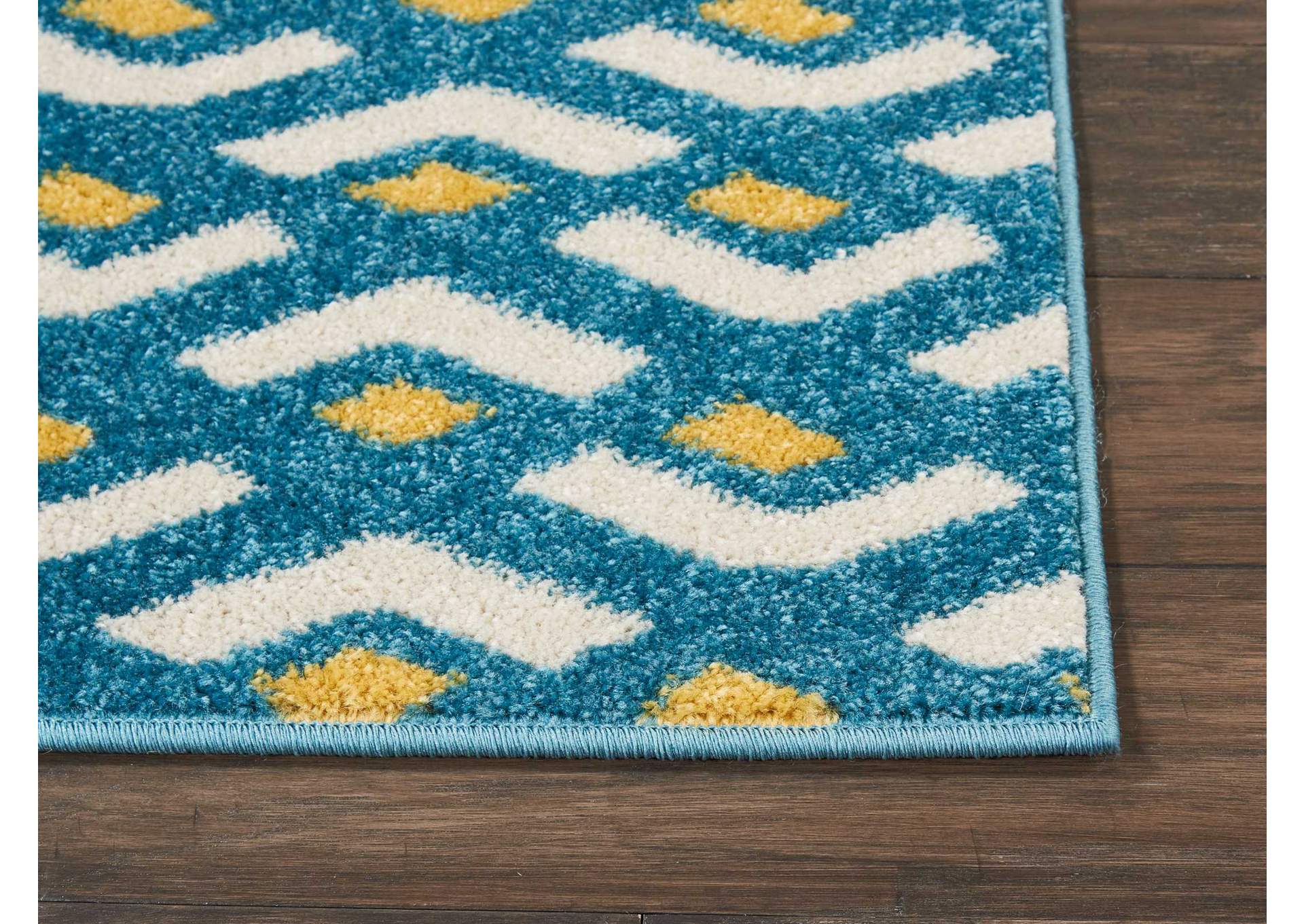 Nourison Harper DS300 Blue 8' Runner Hallway Rug,Nourison