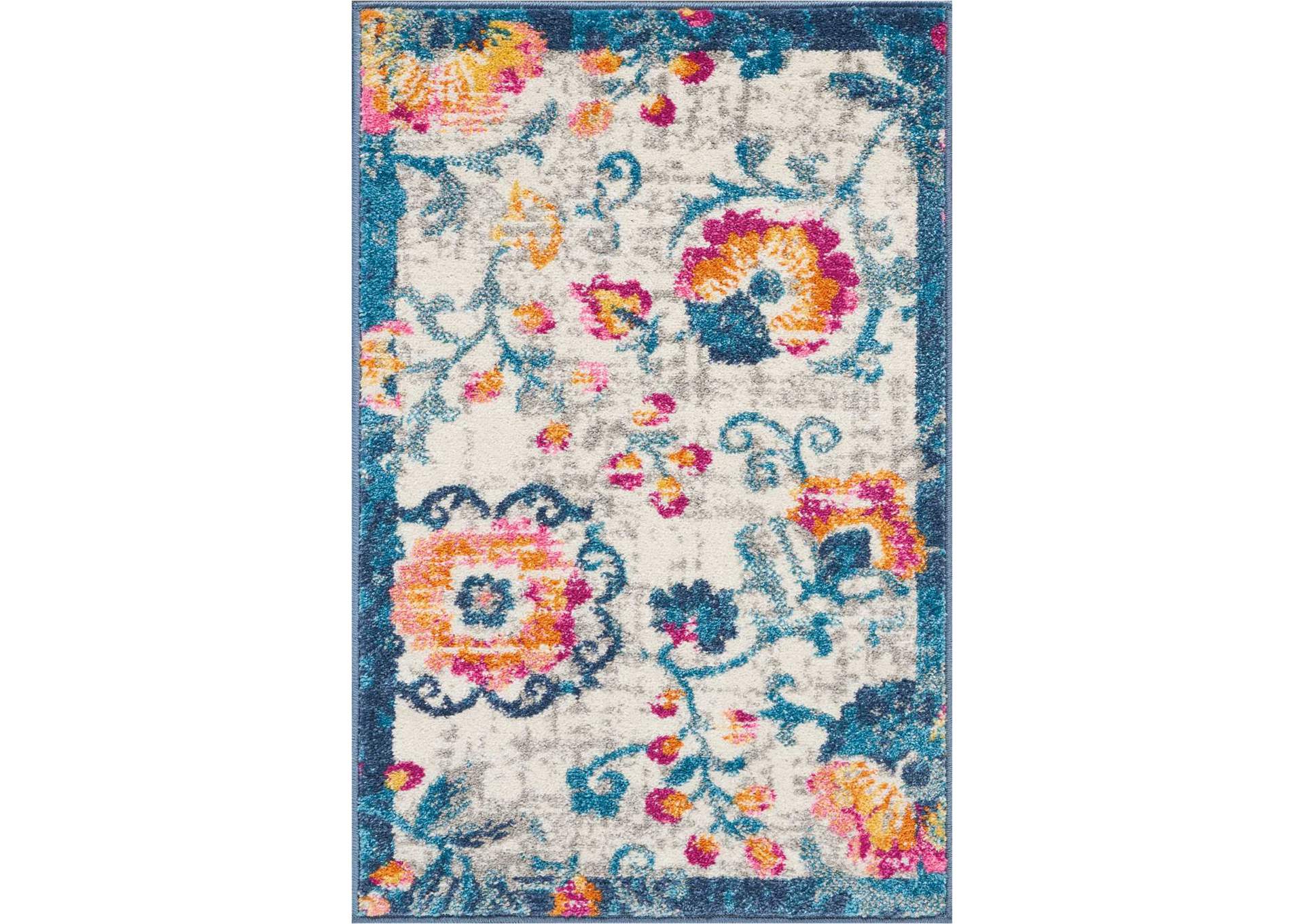 Nourison Passion 2' X 3' White Multicolor Floral Area Rug,Nourison