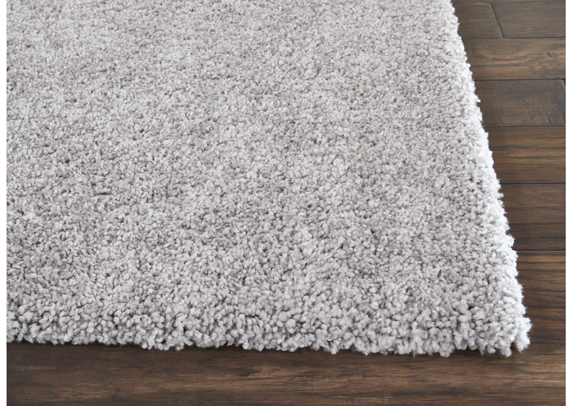 Nourison Malibu Shag MSG01 Grey 7' Square Rug,Nourison
