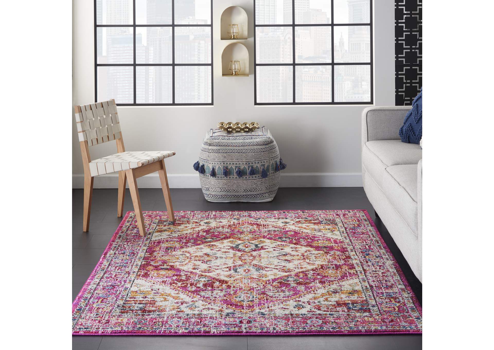 Nourison Passion 4' x 6' Ivory and Pink Area Rug,Nourison