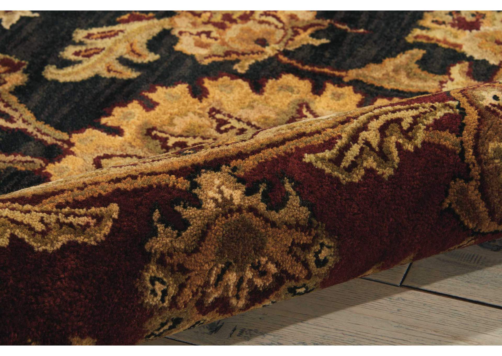 Nourison Jaipur JA18 Black Multicolor 8' Round Rug,Nourison