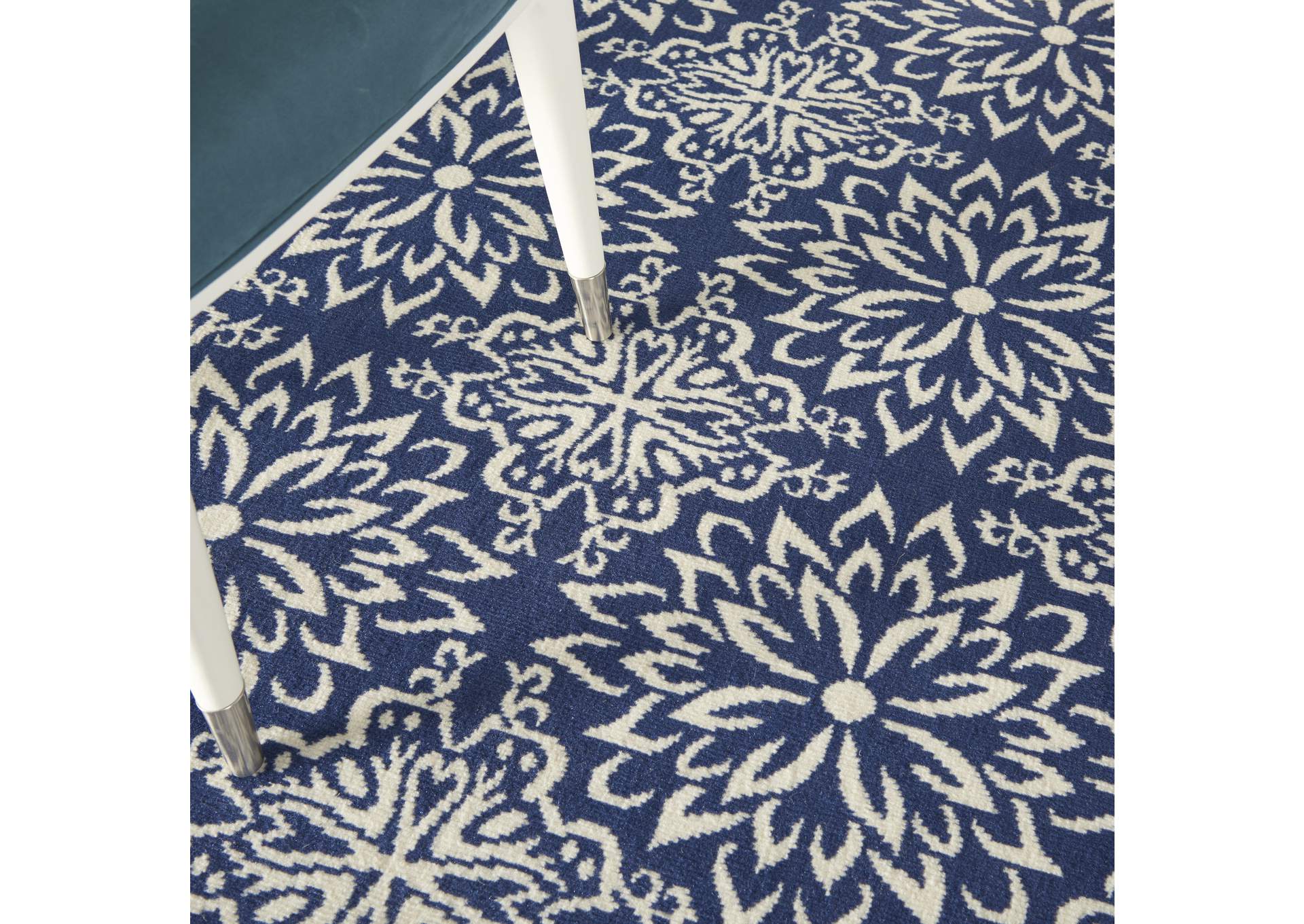 Nourison Jubilant 5' x 7' Navy Ivory Transitional Area Rug,Nourison